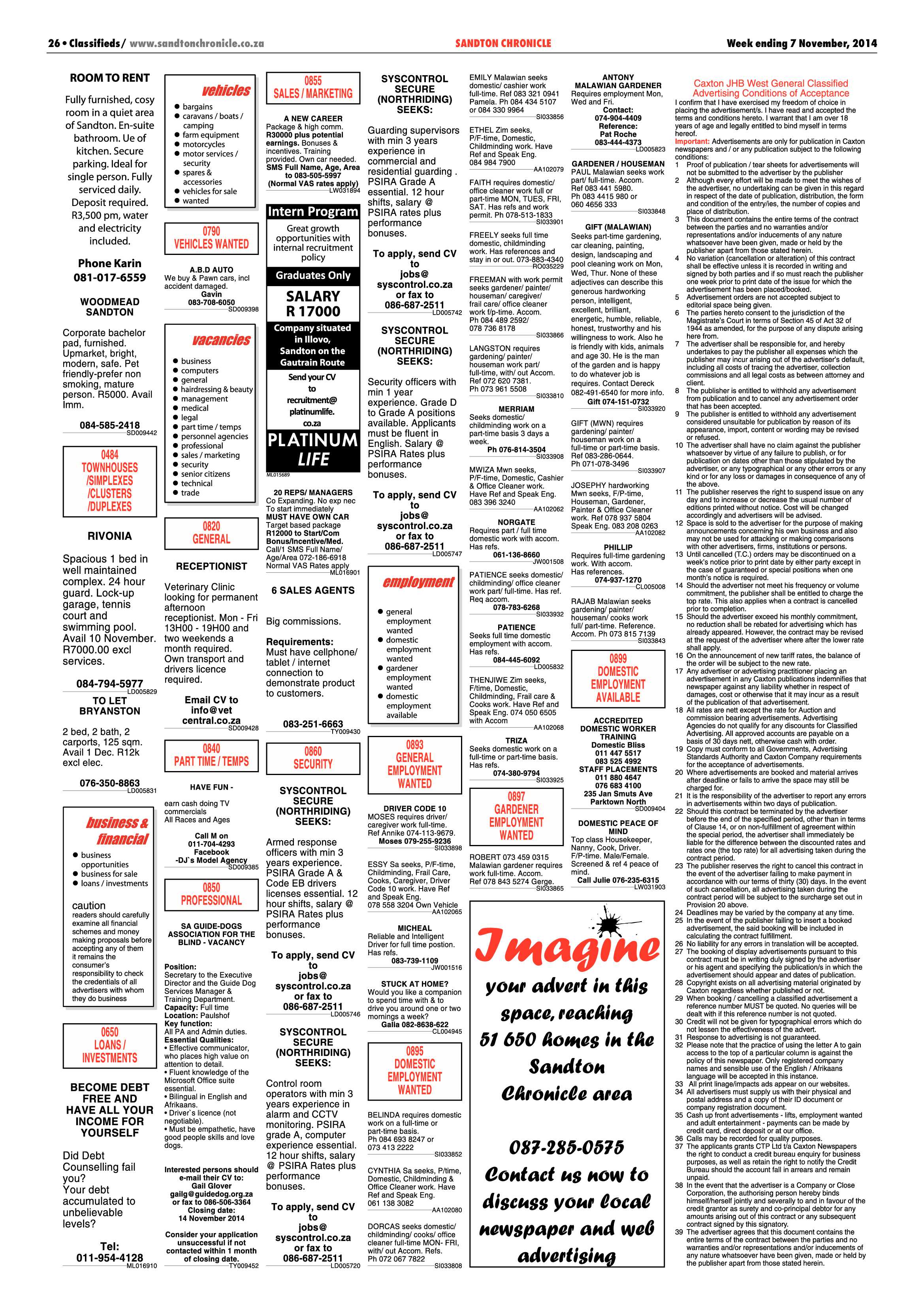 Sandton Chronicle 07 November 2014 page 26