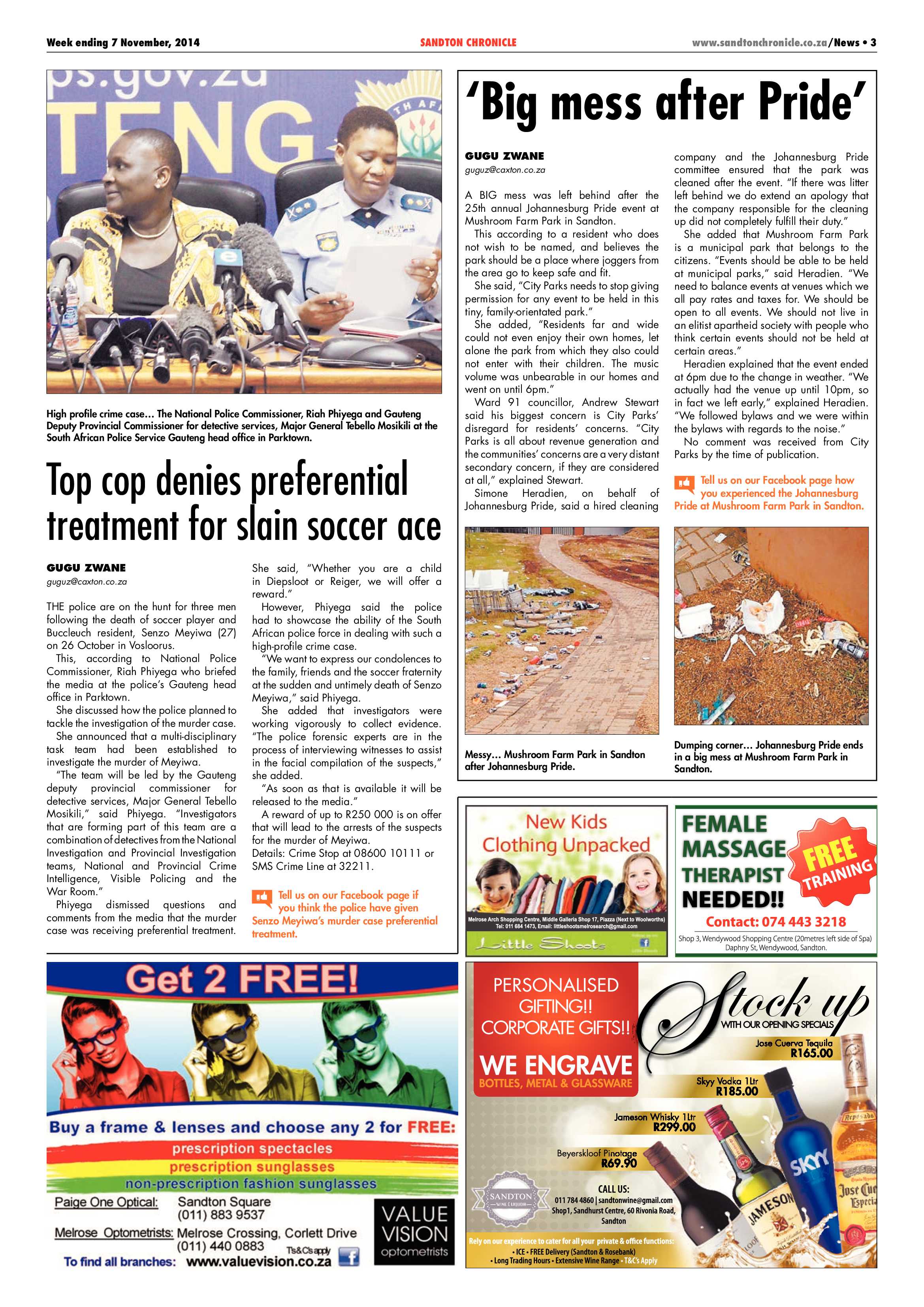 Sandton Chronicle 07 November 2014 page 3