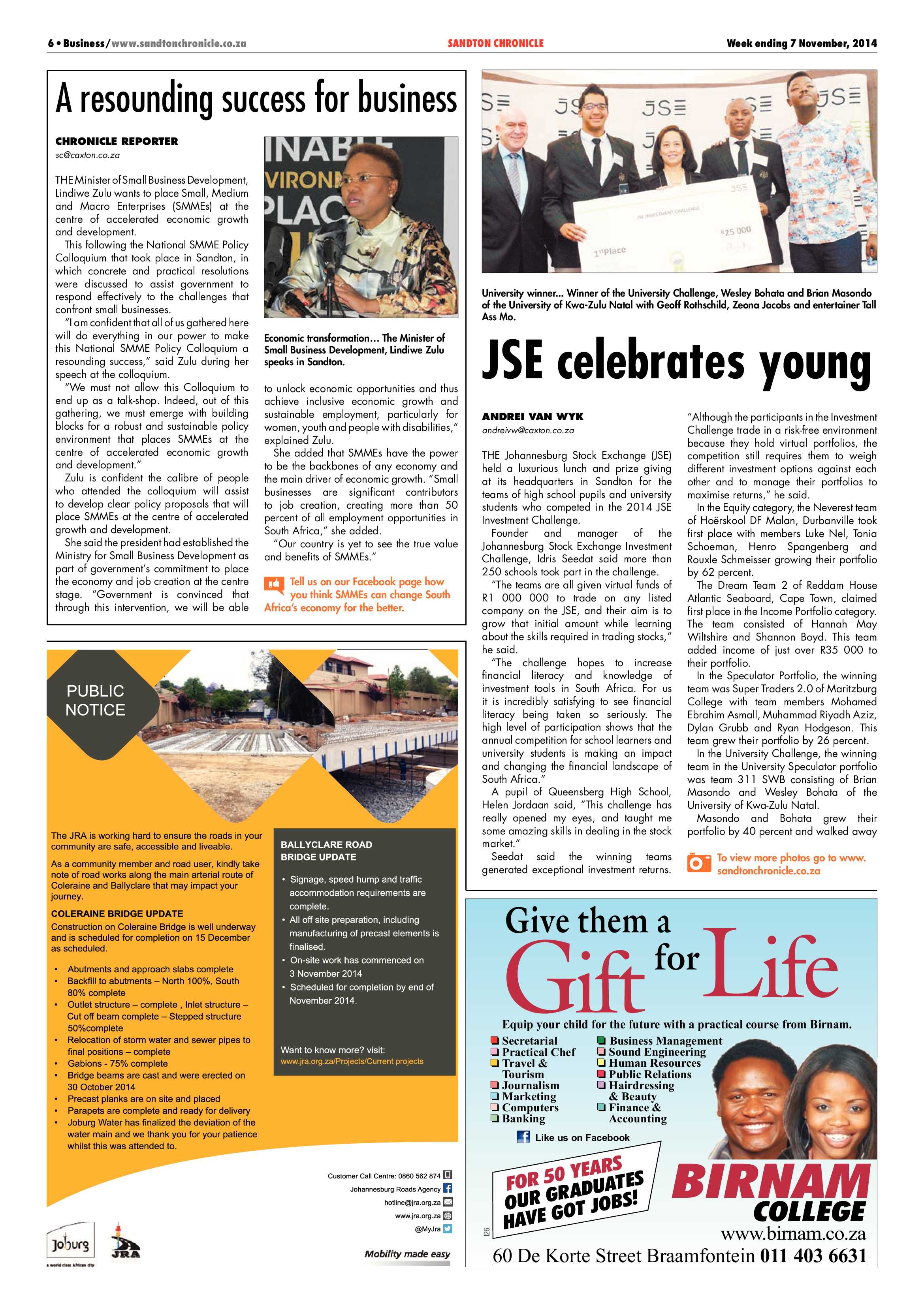 Sandton Chronicle 07 November 2014 page 6