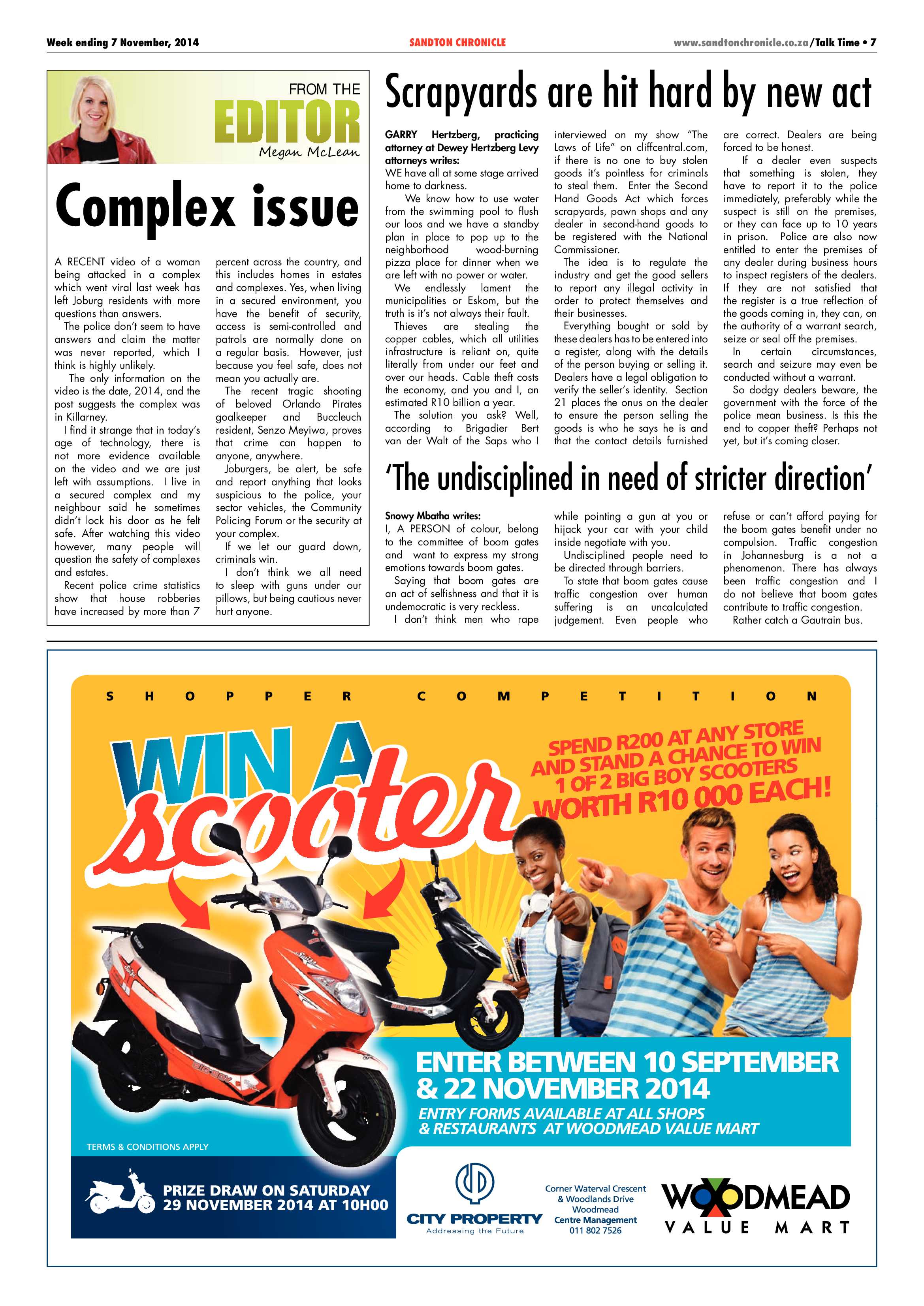 Sandton Chronicle 07 November 2014 page 7