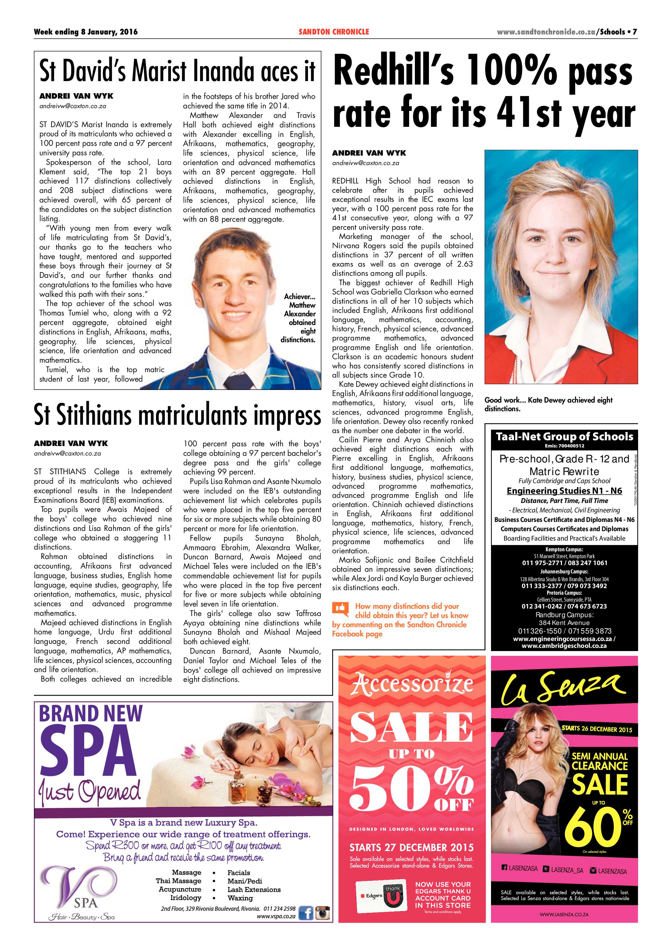 Sandton Chronicle 08 January 2015 page 7