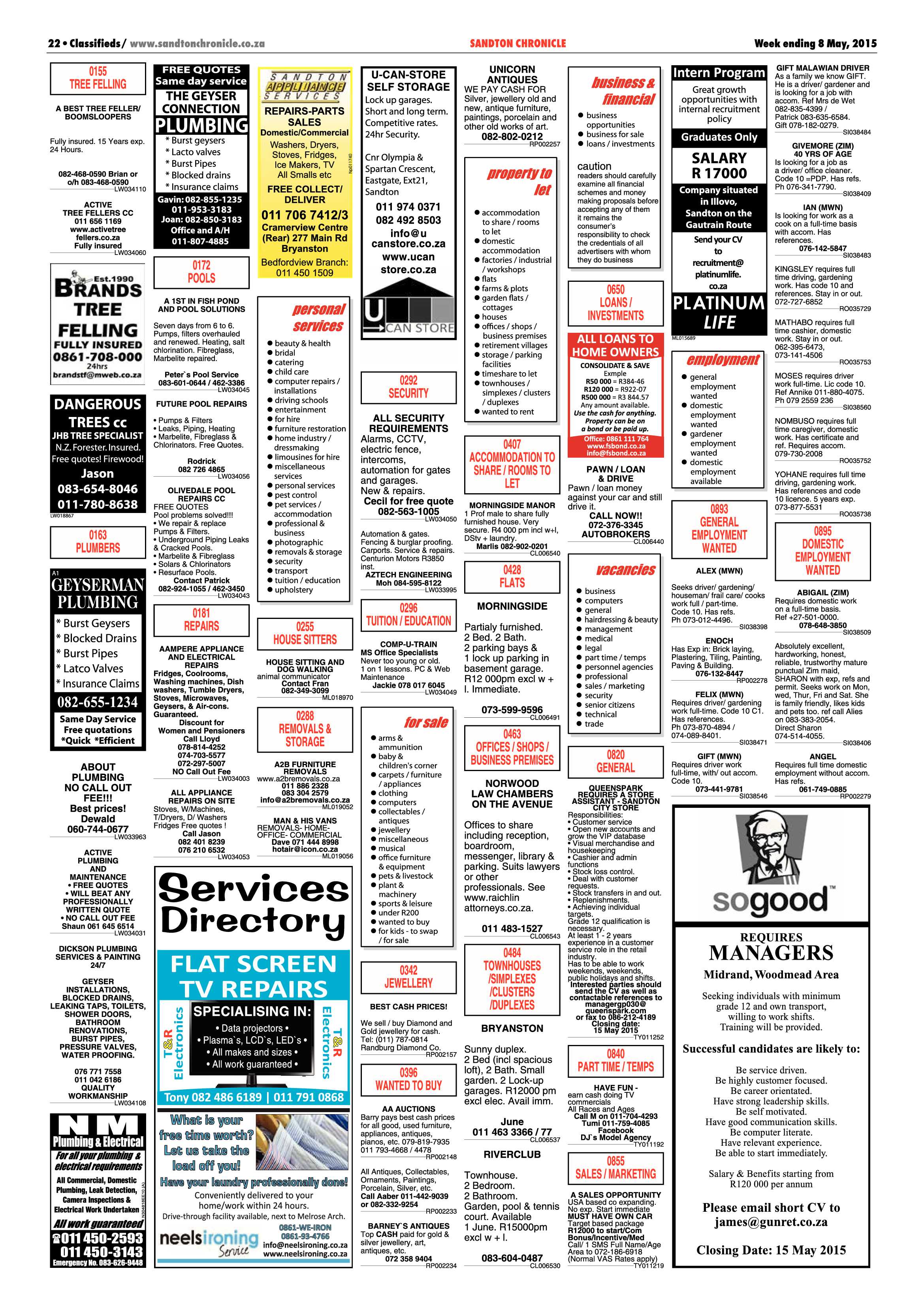 Sandton Chronicle 08 May 2015 page 30