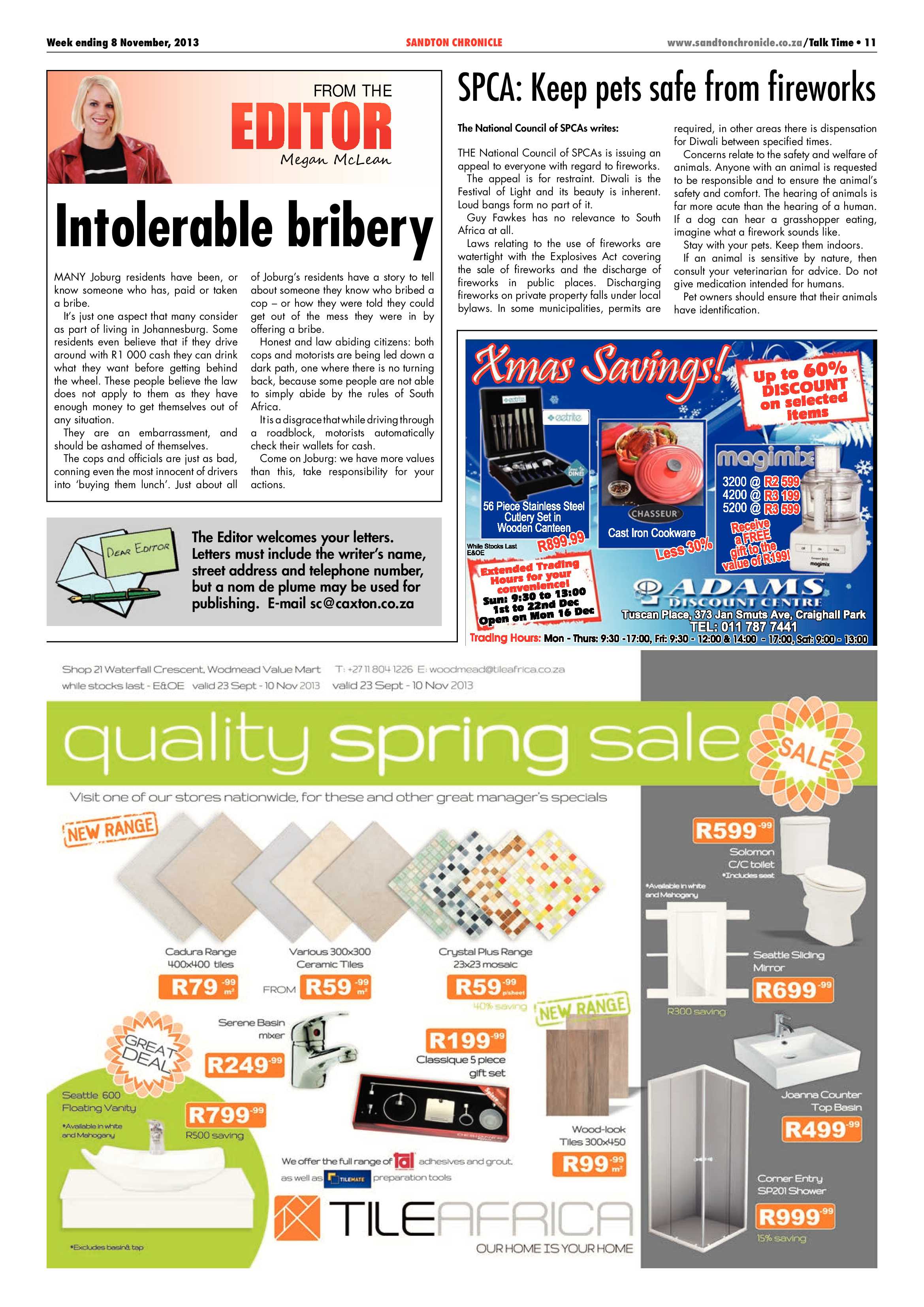Sandton Chronicle 08 November 2013 page 11