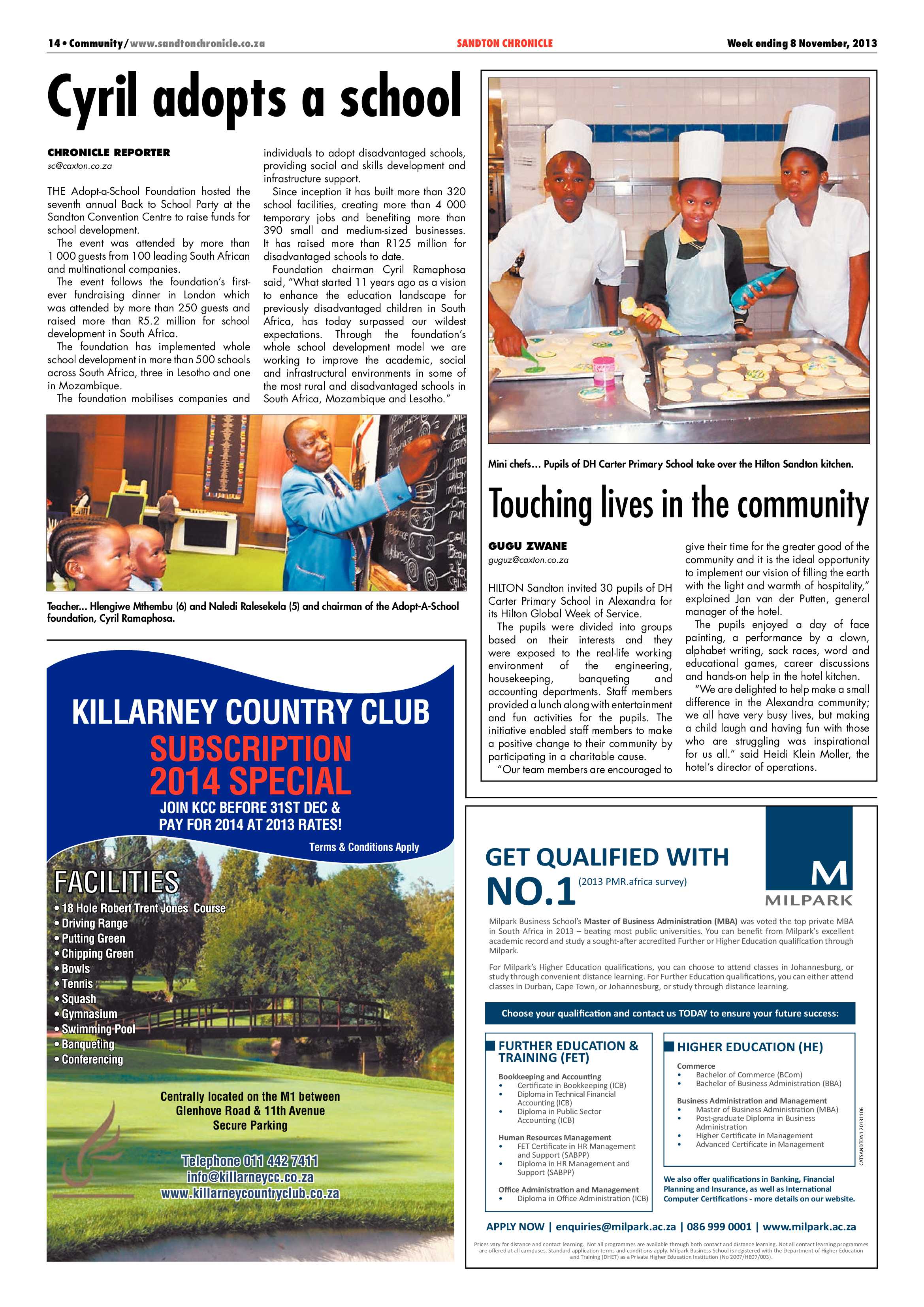 Sandton Chronicle 08 November 2013 page 14