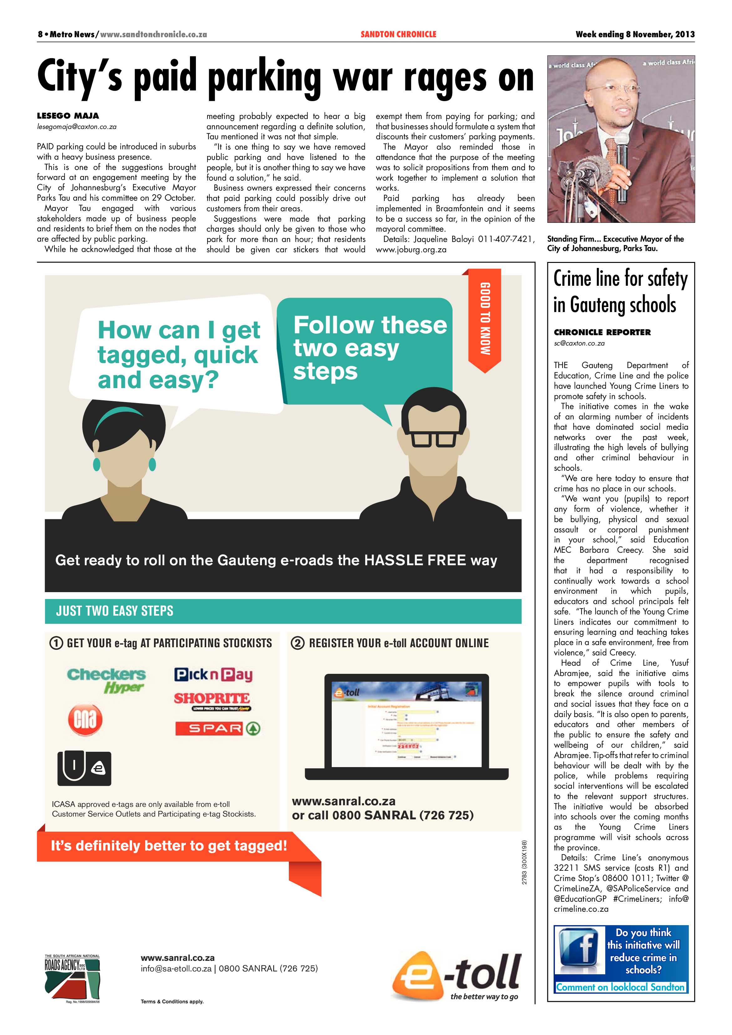 Sandton Chronicle 08 November 2013 page 8