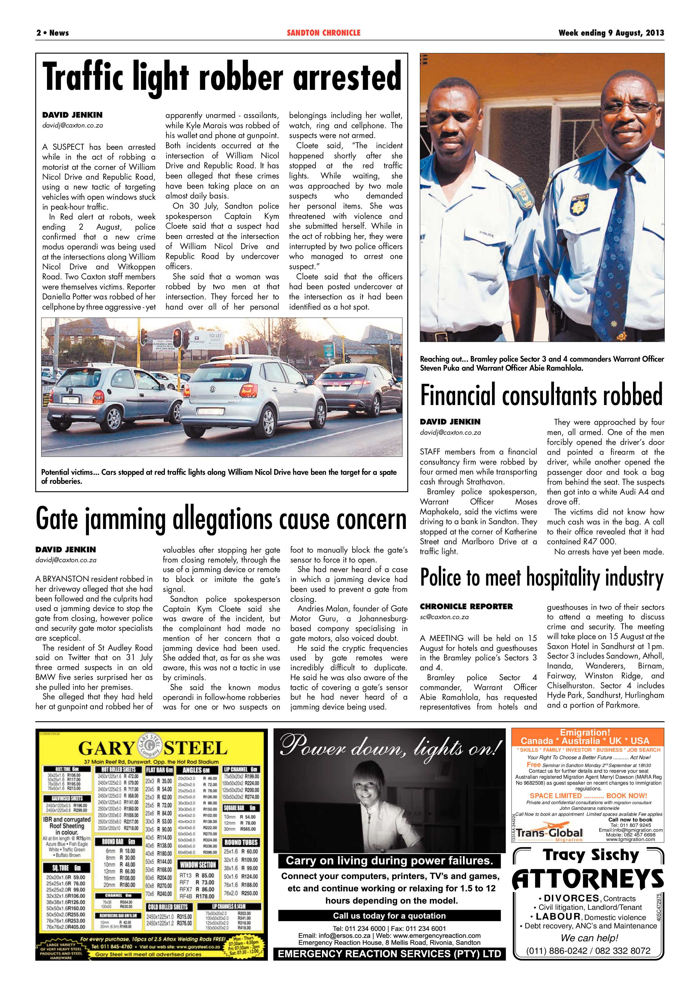 Sandton Chronicle 09 August 2013 page 2