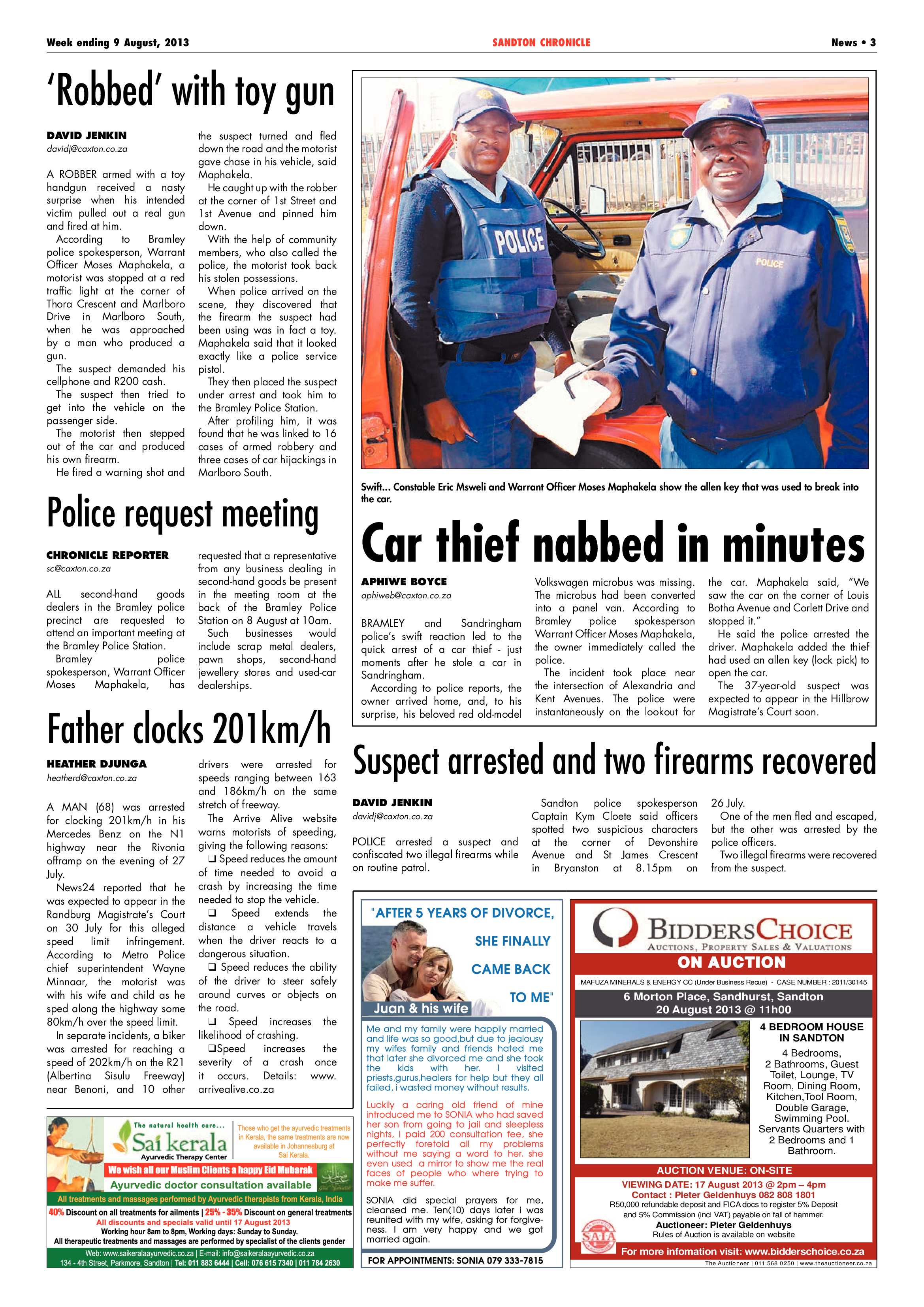 Sandton Chronicle 09 August 2013 page 3