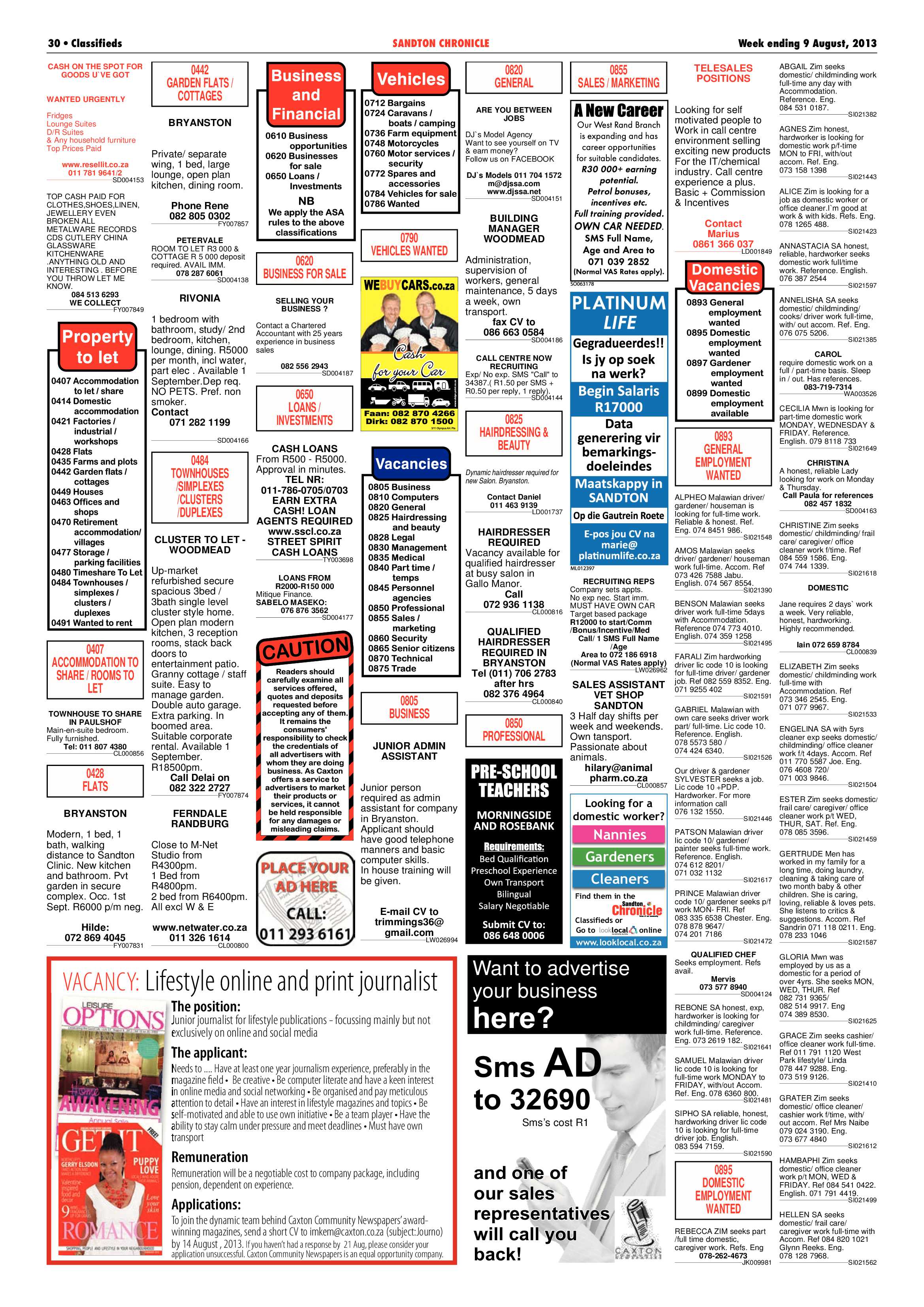 Sandton Chronicle 09 August 2013 page 46