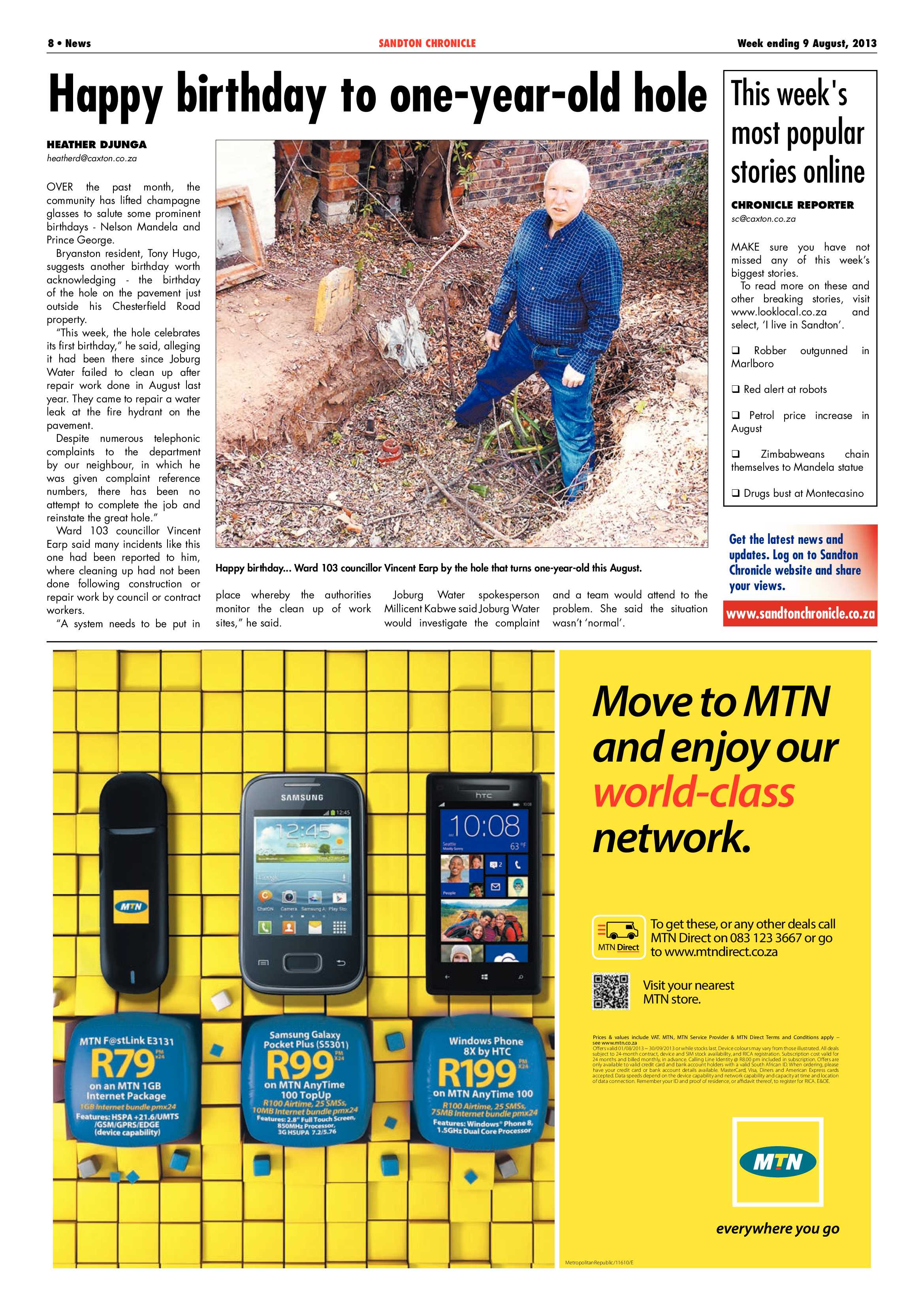 Sandton Chronicle 09 August 2013 page 8