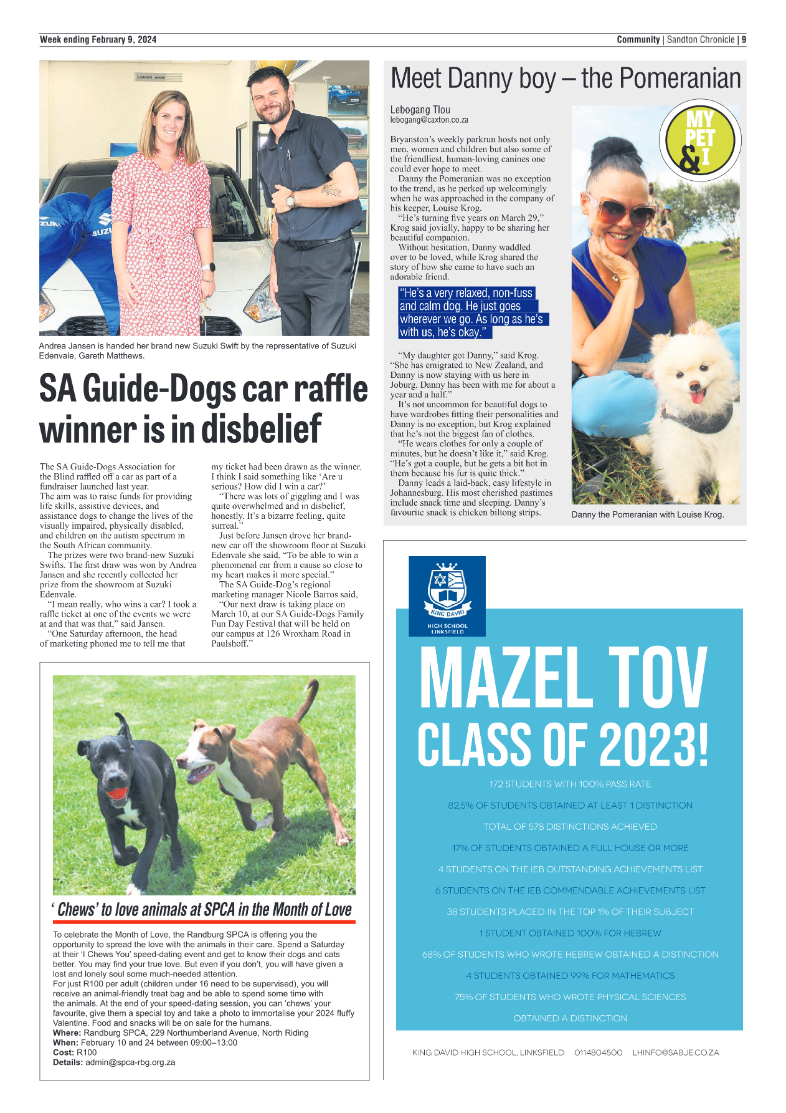 Sandton Chronicle 09 February 2024 page 9