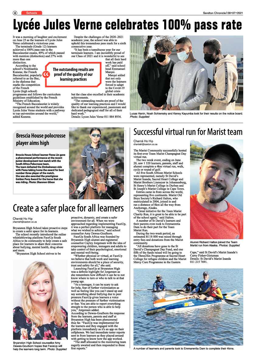 Sandton Chronicle 09 July 2021 page 8