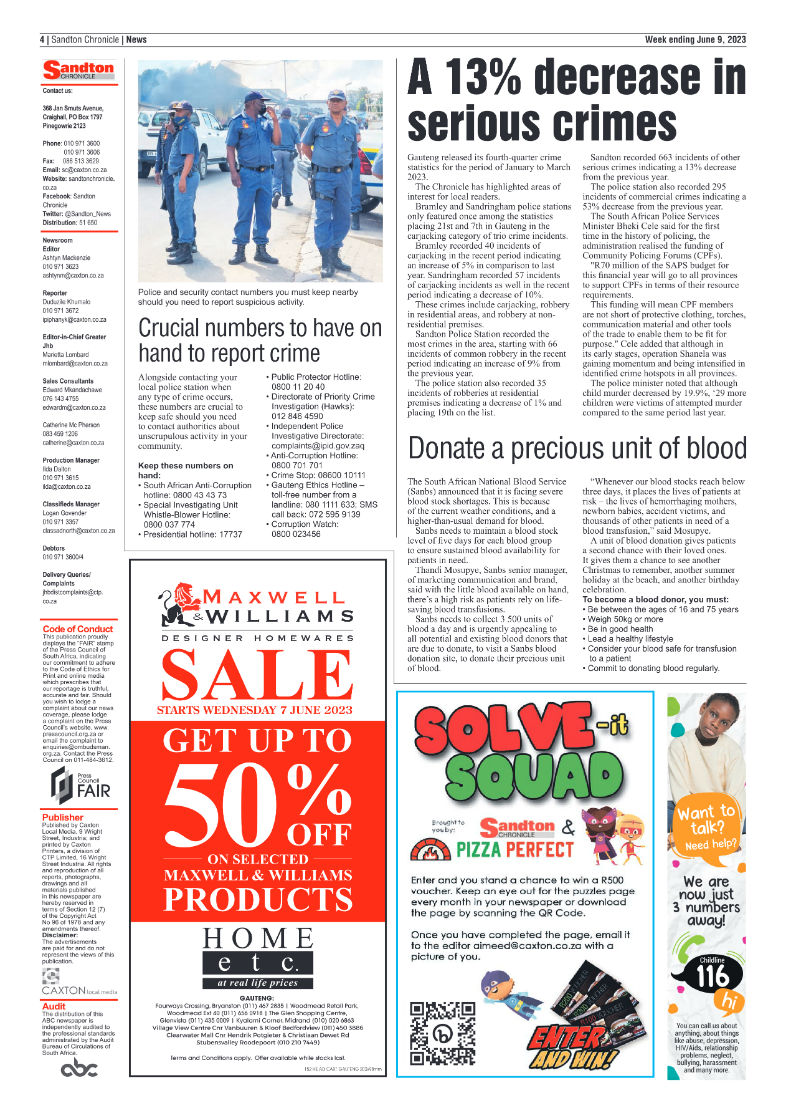 Sandton Chronicle 09 June 2023 page 4