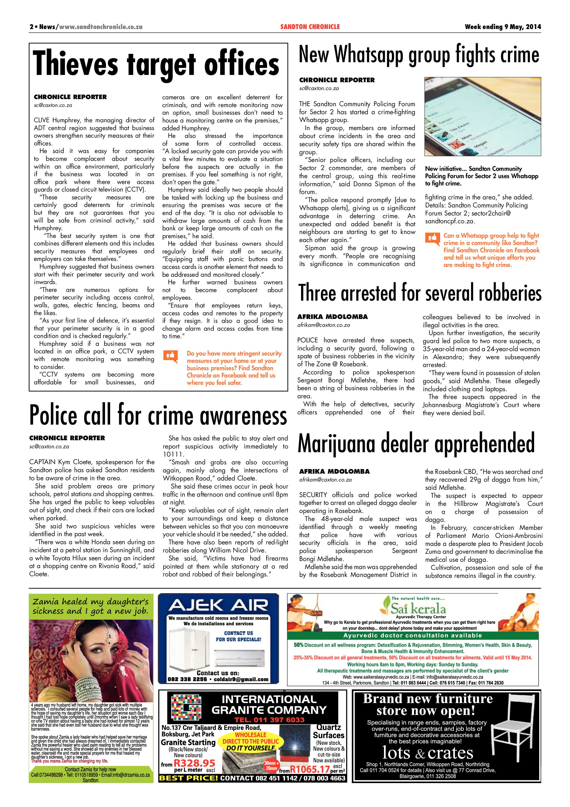 Sandton Chronicle 09 May 2014 page 2