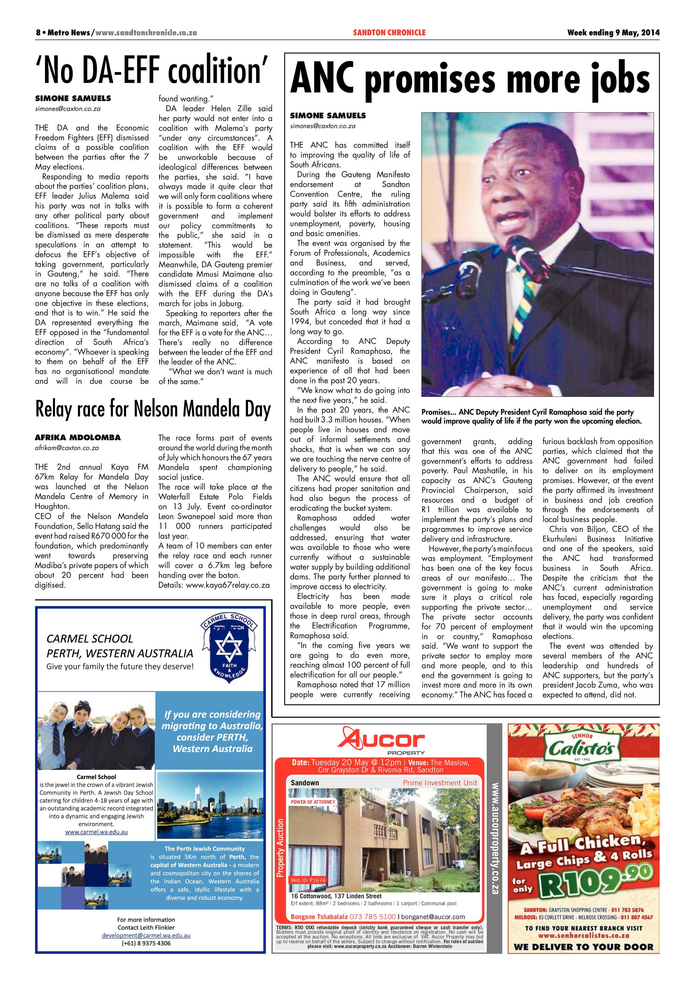Sandton Chronicle 09 May 2014 page 8