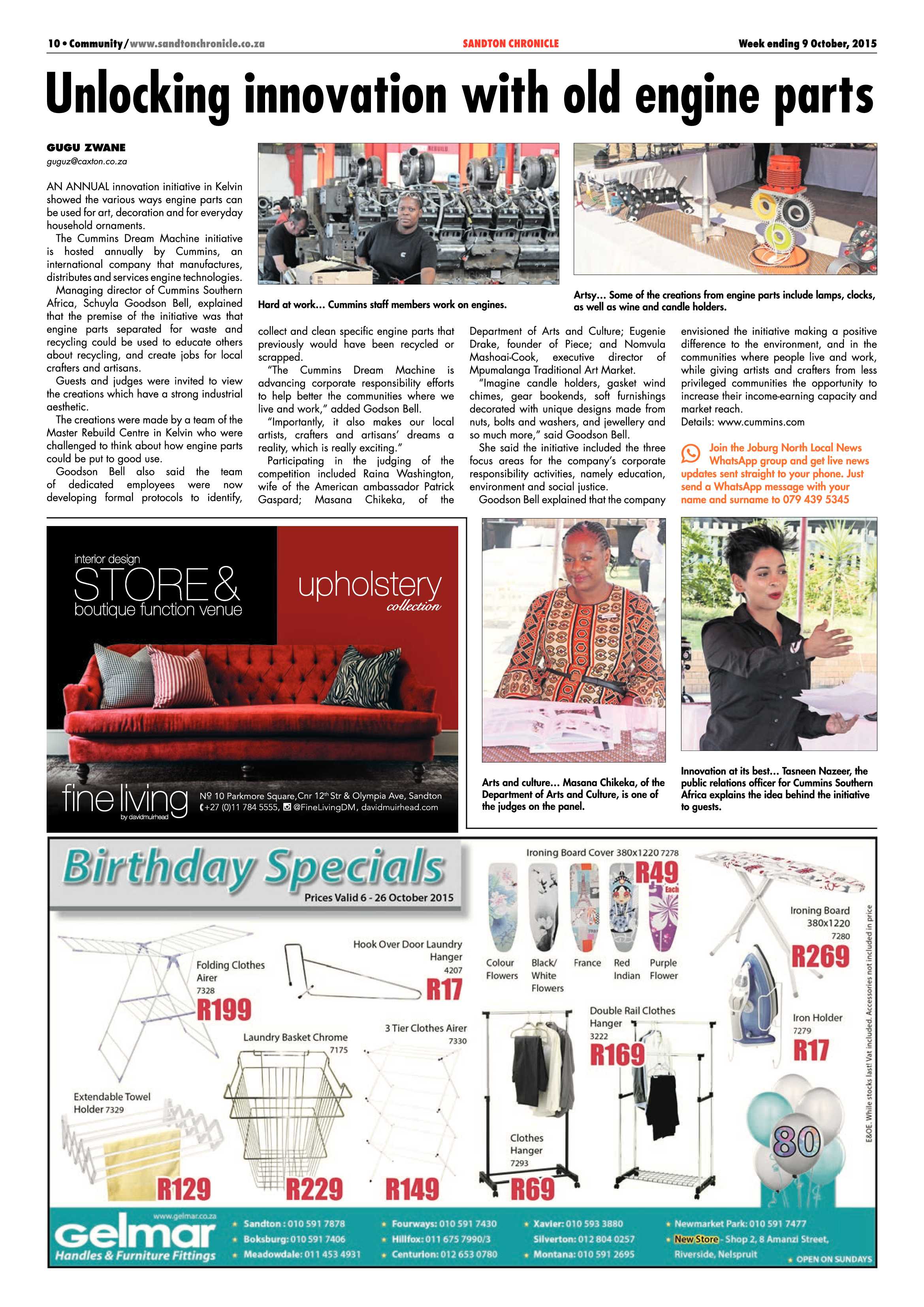 Sandton Chronicle 09 October 2015 page 10