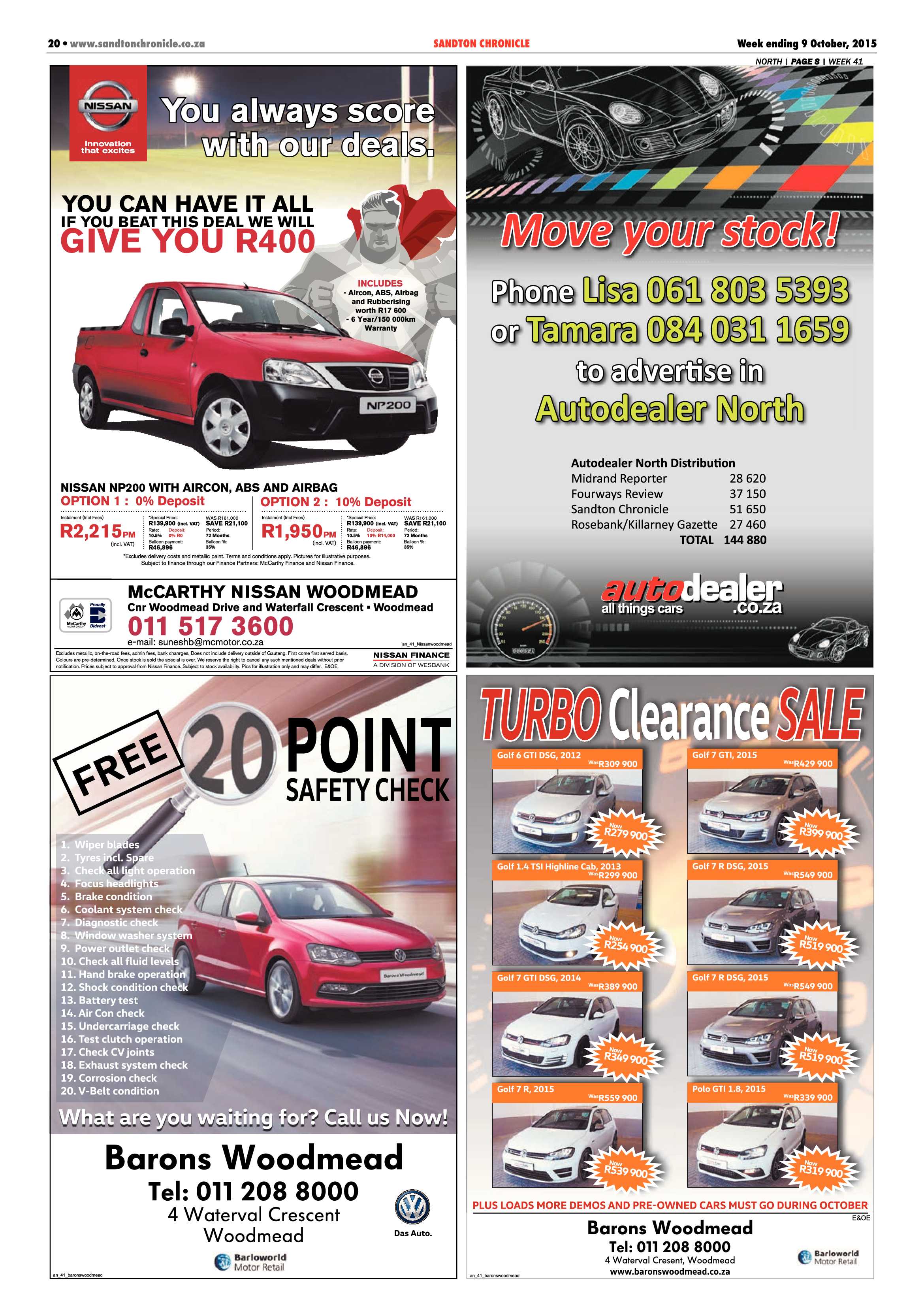 Sandton Chronicle 09 October 2015 page 20