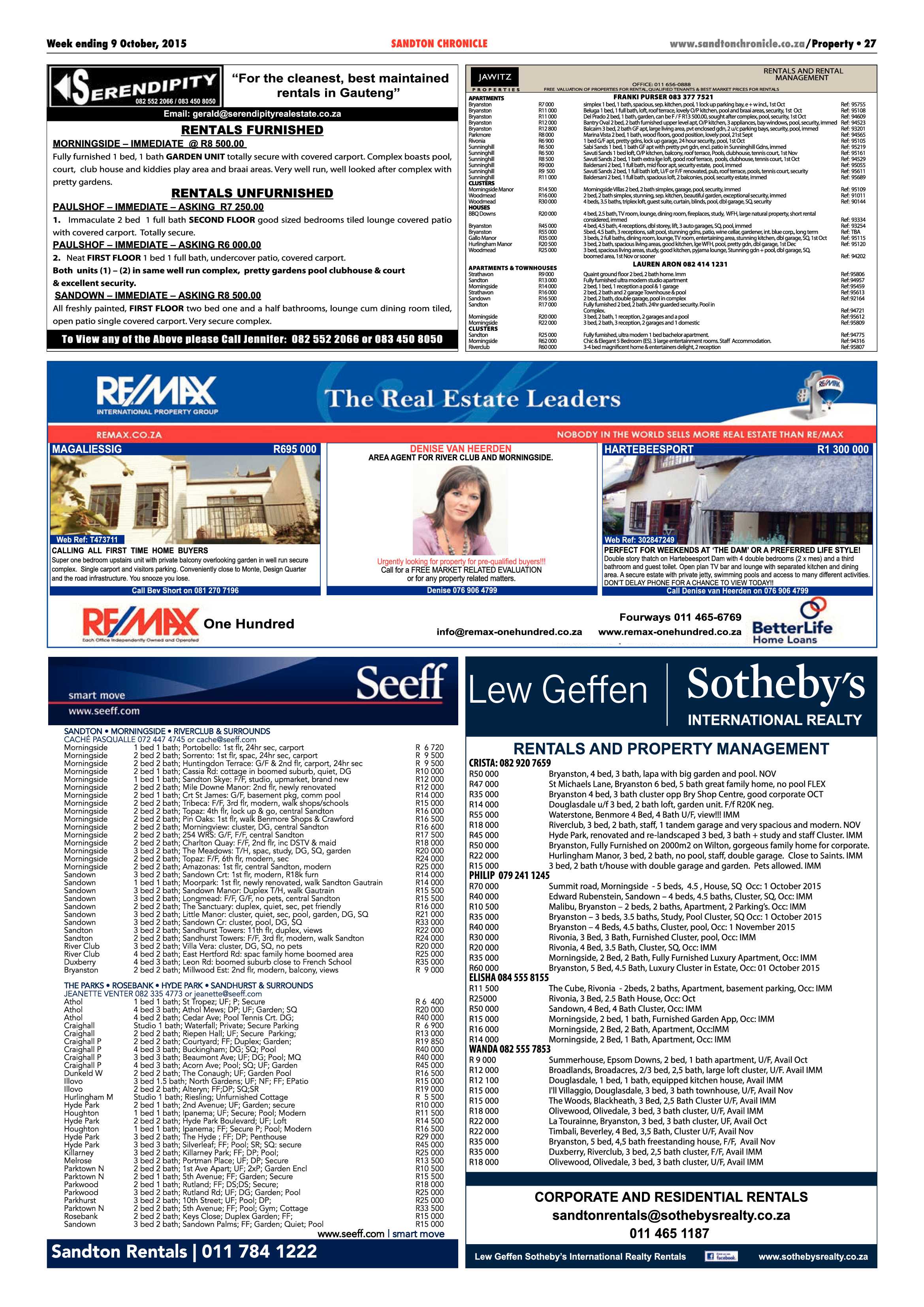 Sandton Chronicle 09 October 2015 page 27