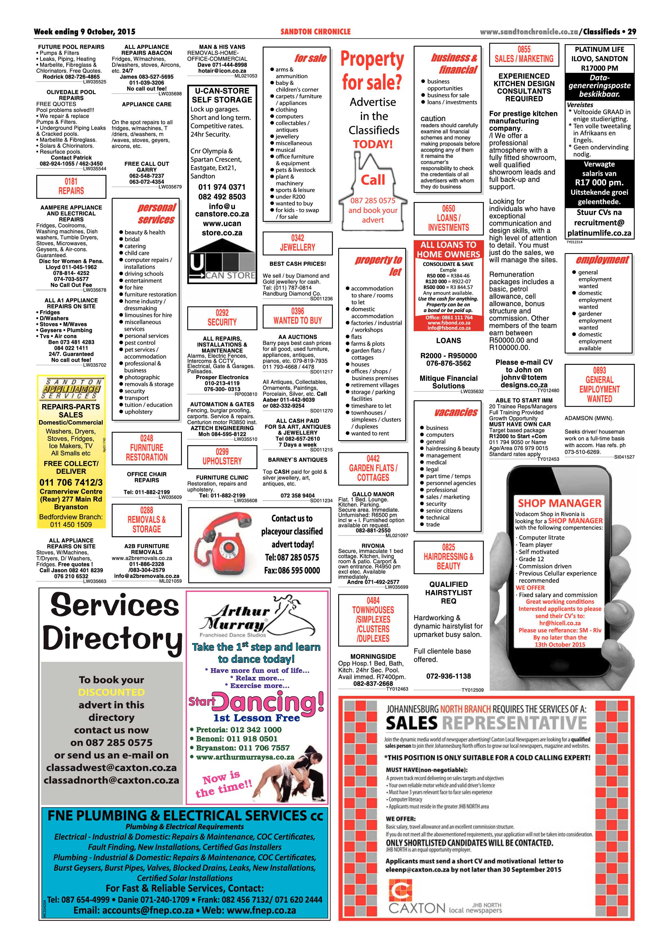 Sandton Chronicle 09 October 2015 page 29