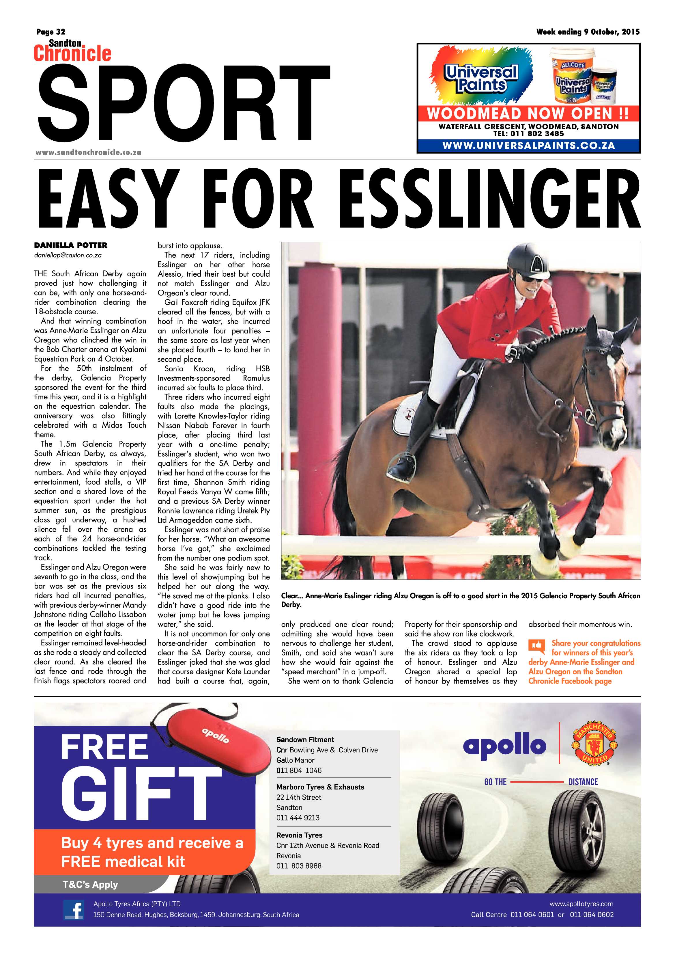 Sandton Chronicle 09 October 2015 page 32