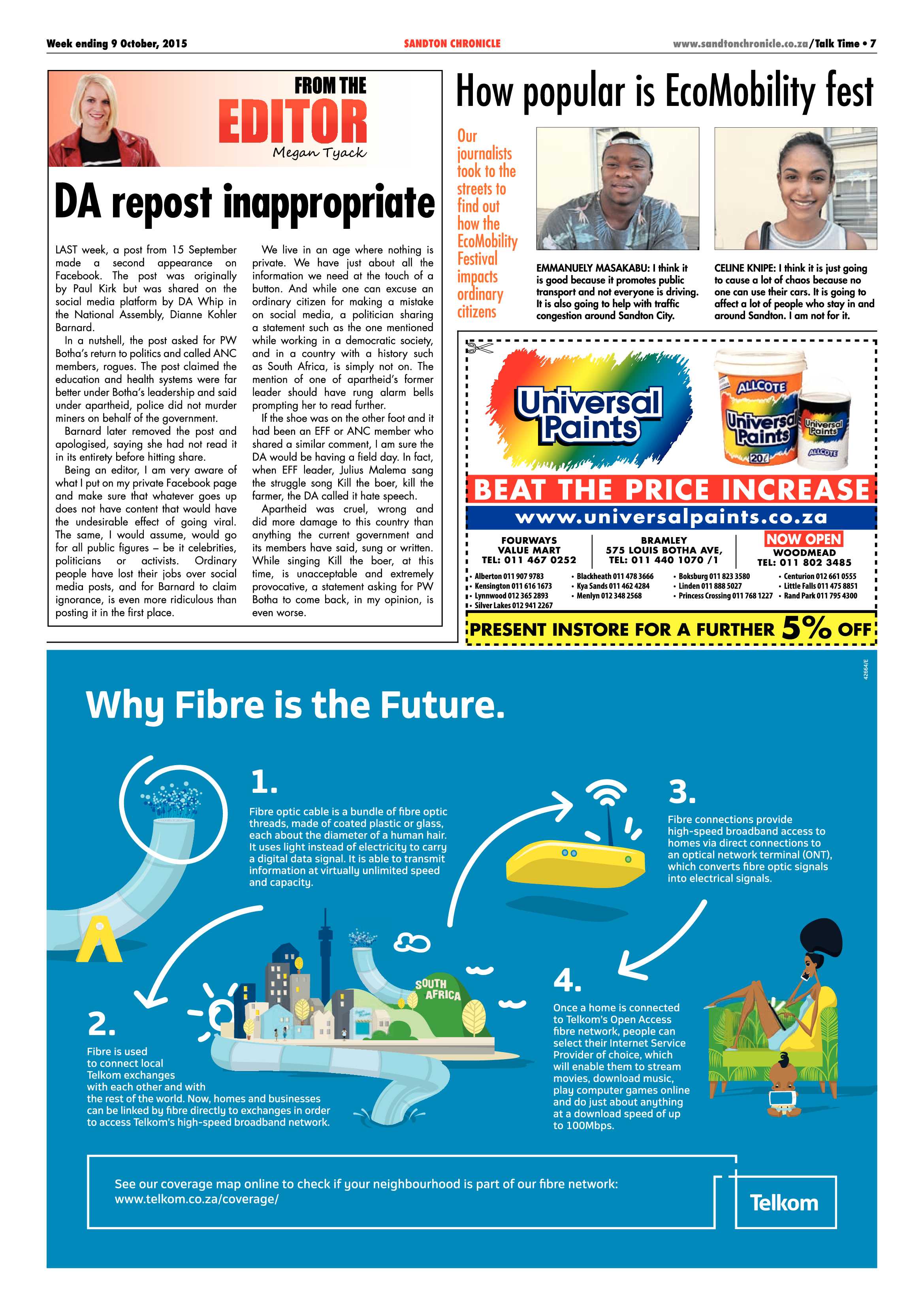 Sandton Chronicle 09 October 2015 page 7
