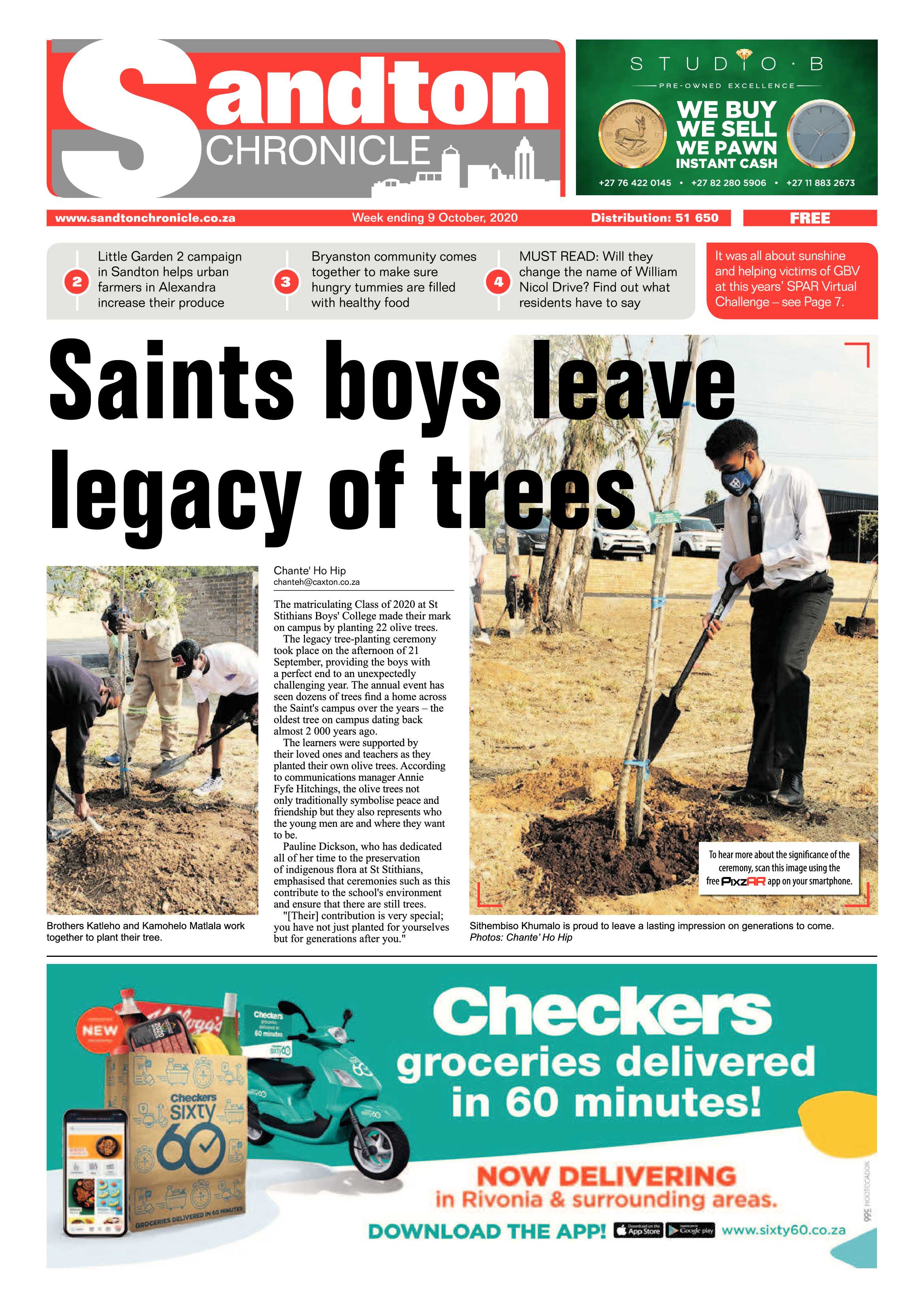 Sandton Chronicle 09 October 2020 page 1