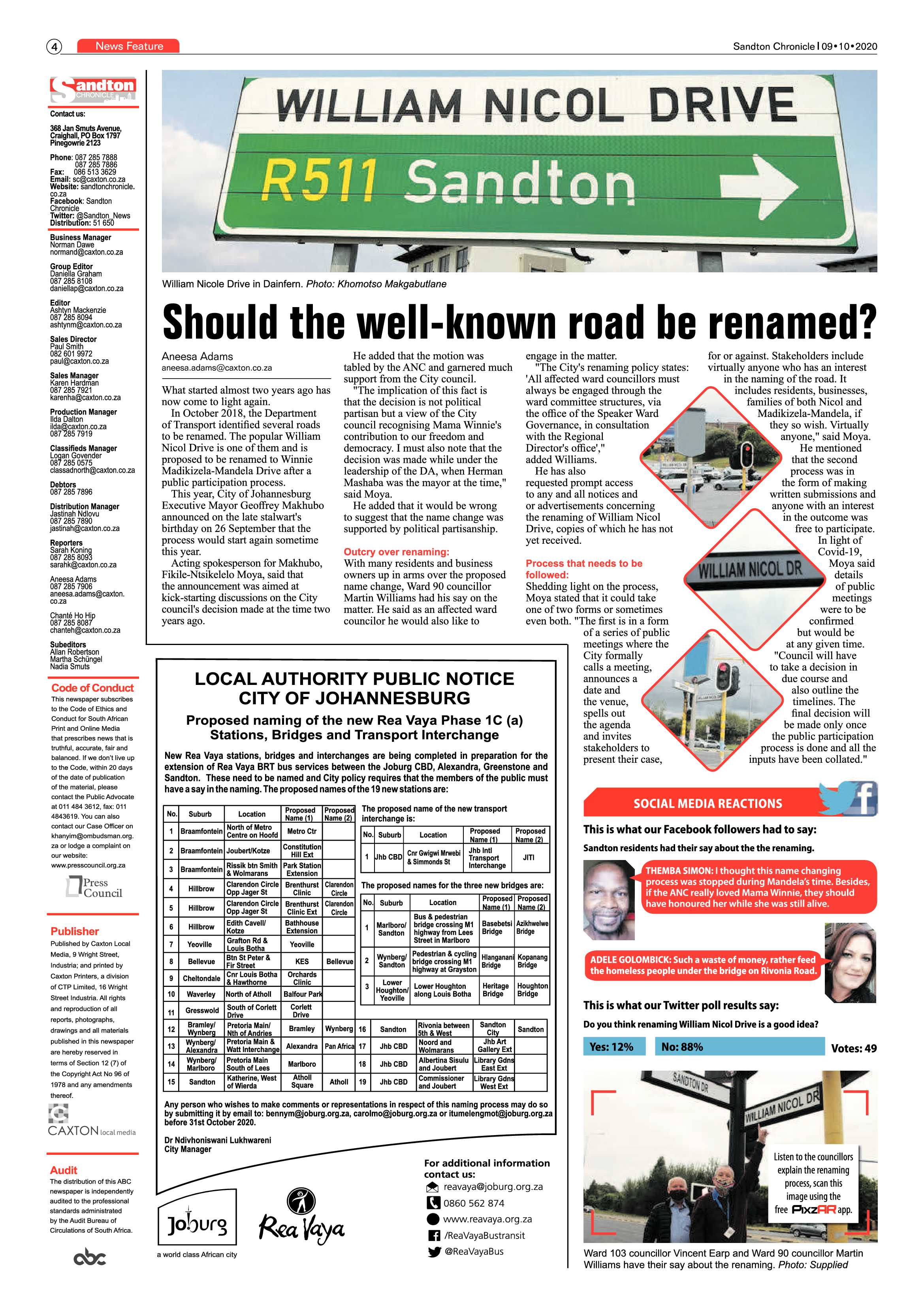 Sandton Chronicle 09 October 2020 page 4