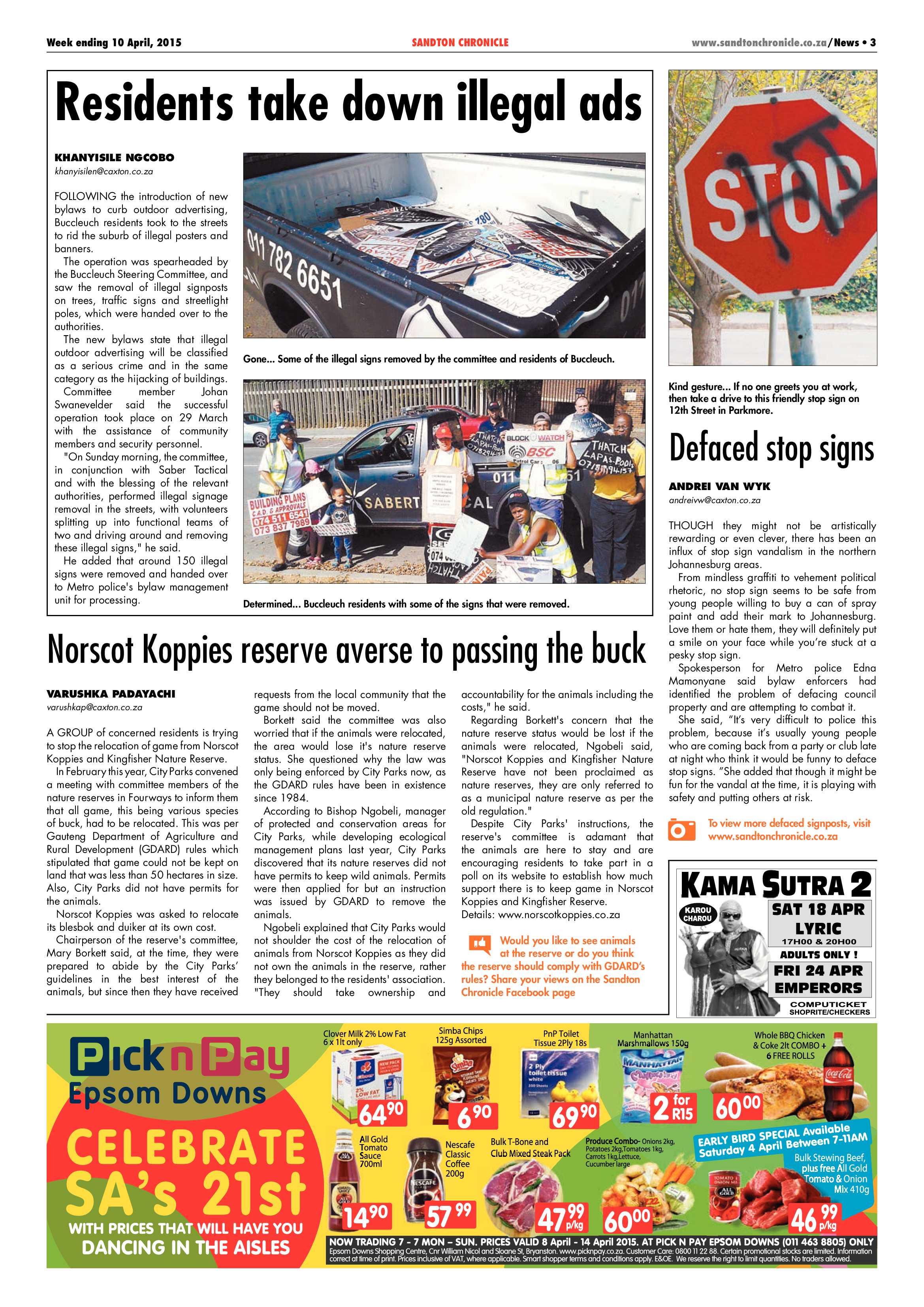 Sandton Chronicle 10 April 2015 page 3