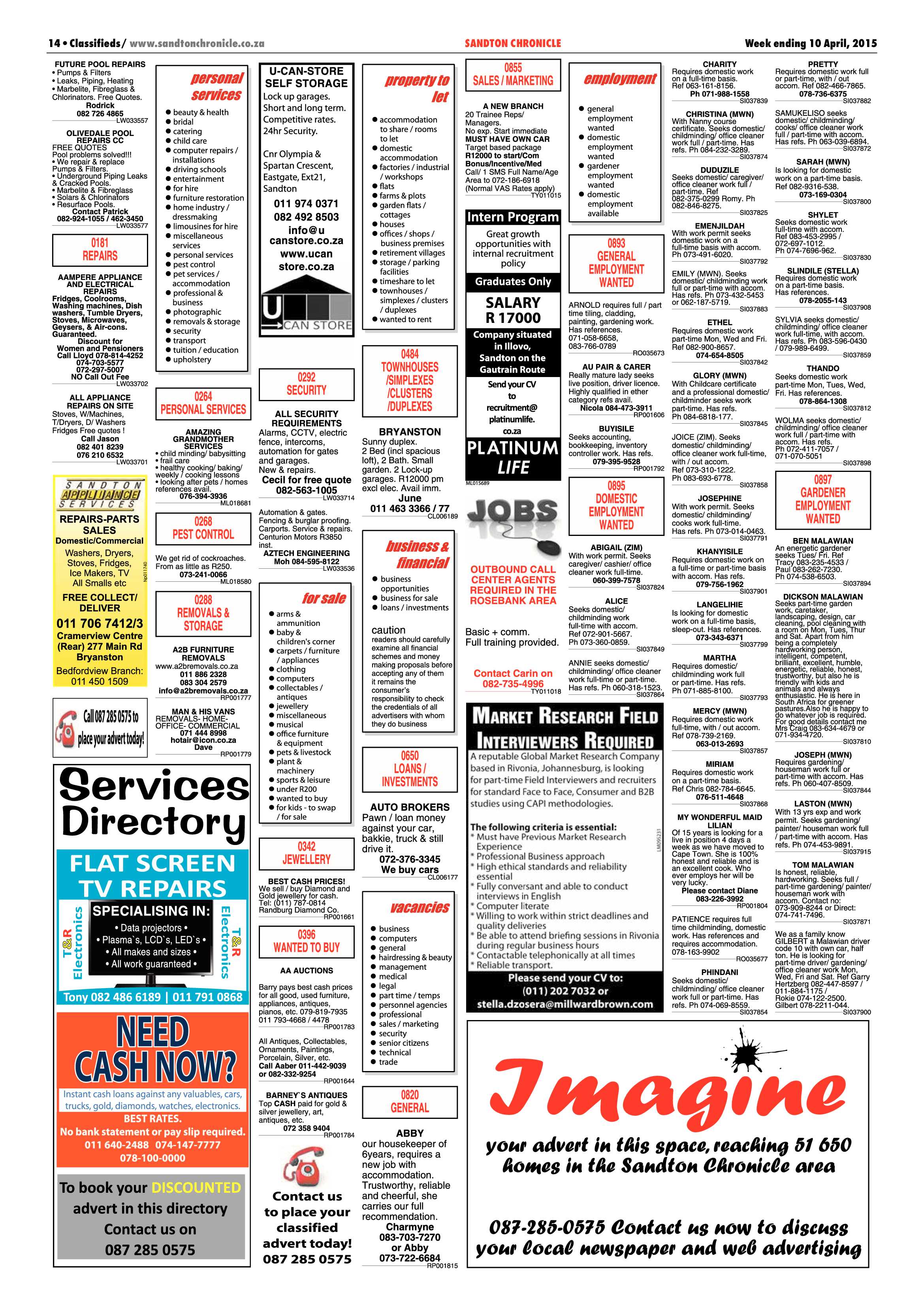 Sandton Chronicle 10 April 2015 page 30