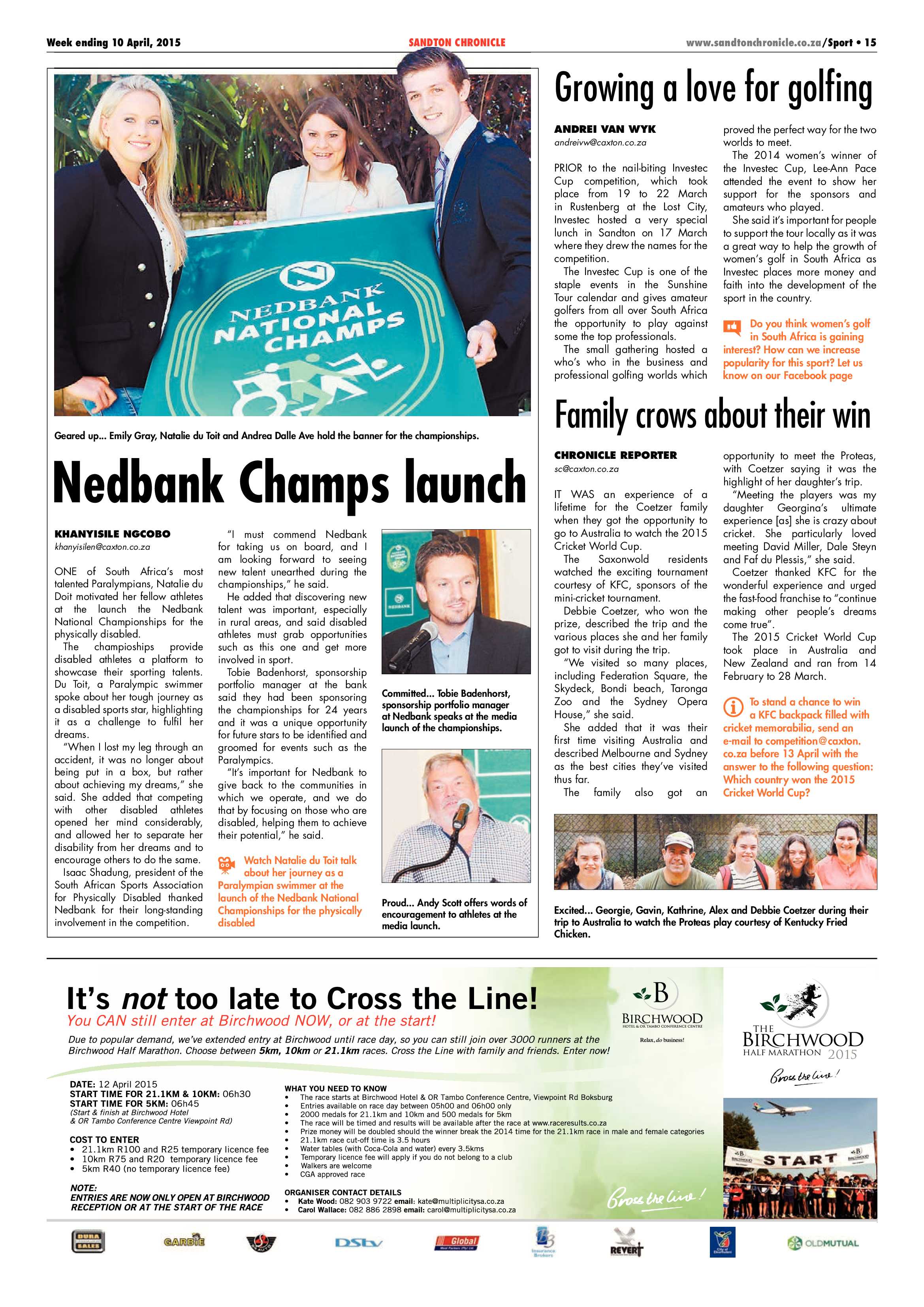 Sandton Chronicle 10 April 2015 page 31