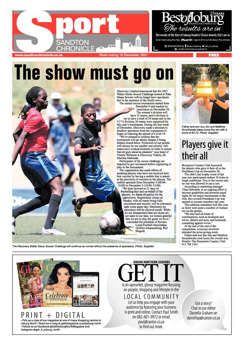 Sandton Chronicle 10 December 2021 page 12
