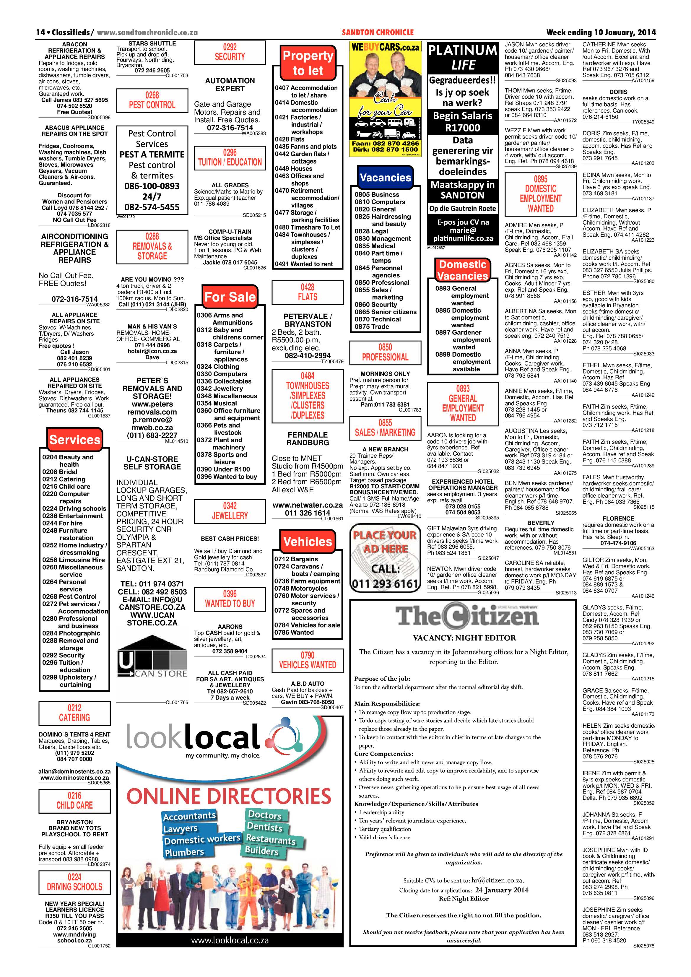 Sandton Chronicle 10 January 2014 page 14