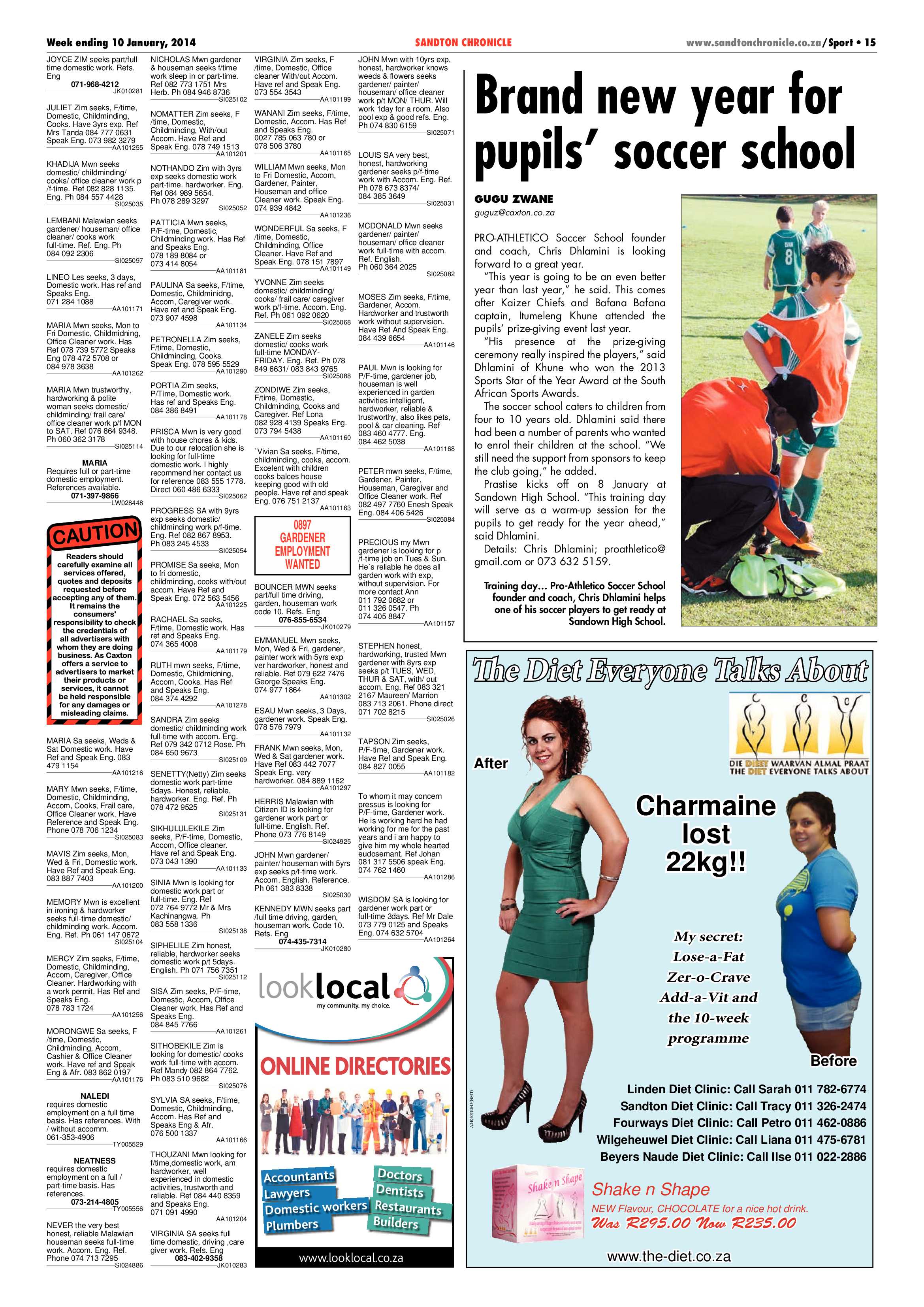 Sandton Chronicle 10 January 2014 page 15