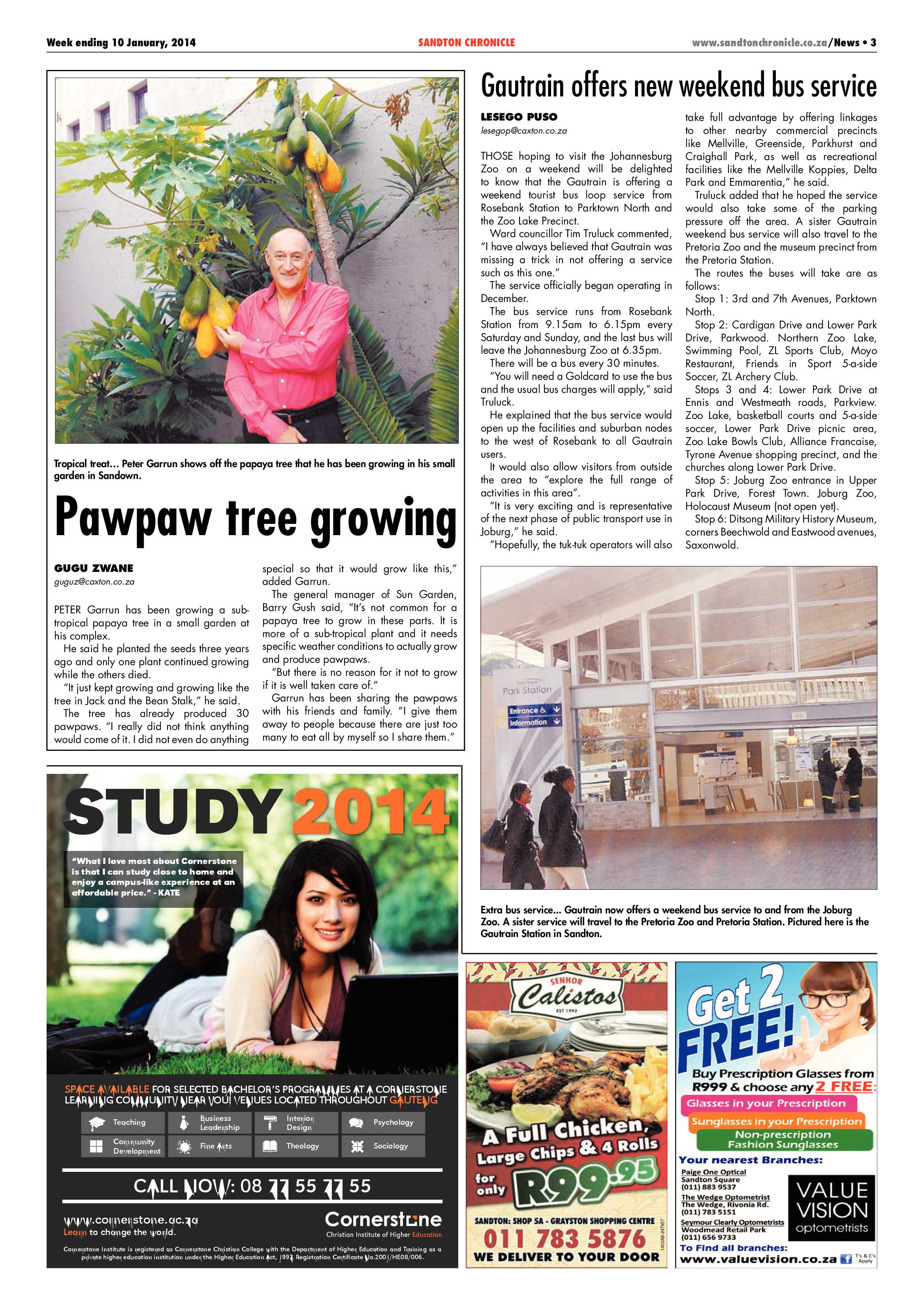 Sandton Chronicle 10 January 2014 page 3