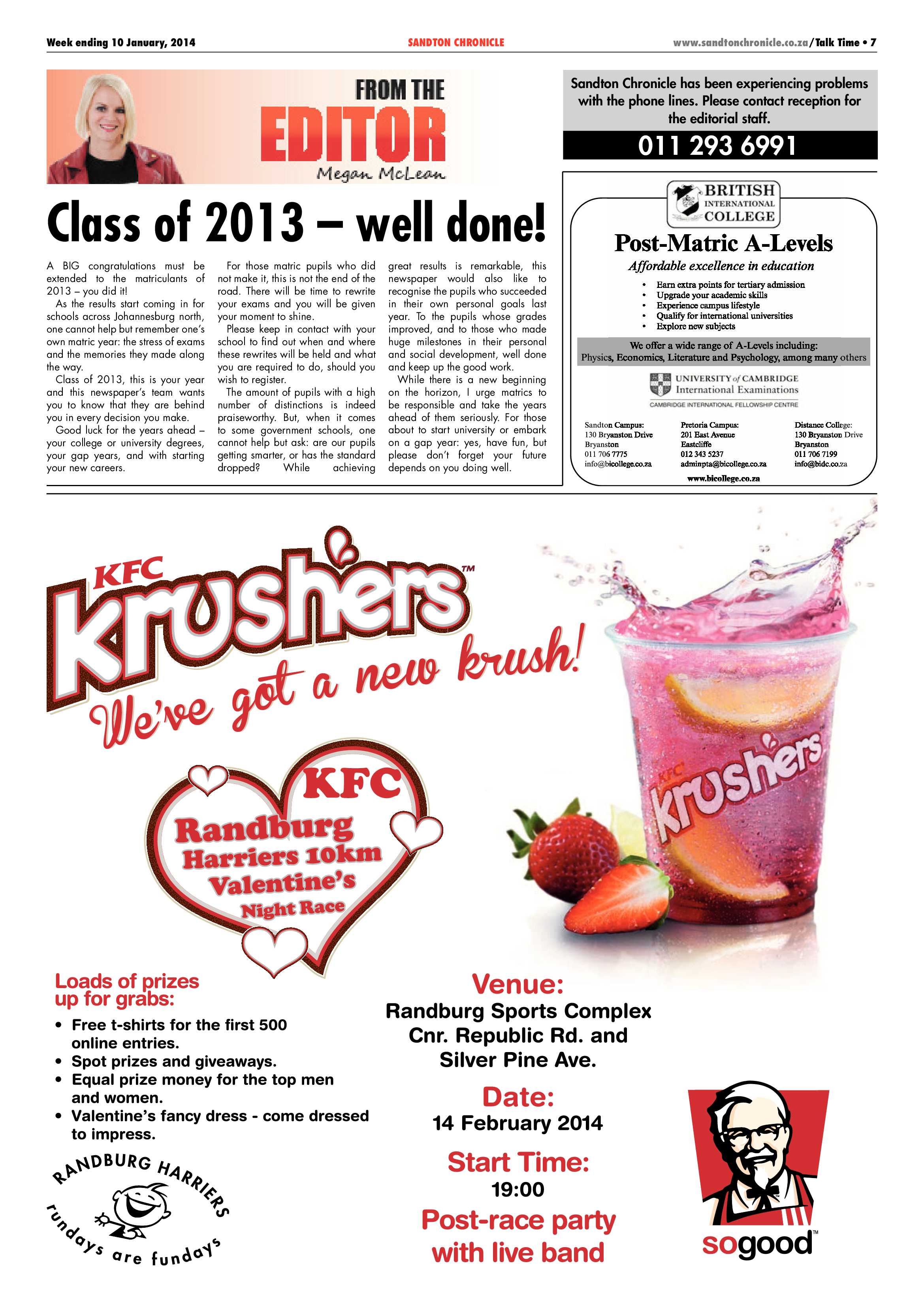 Sandton Chronicle 10 January 2014 page 7