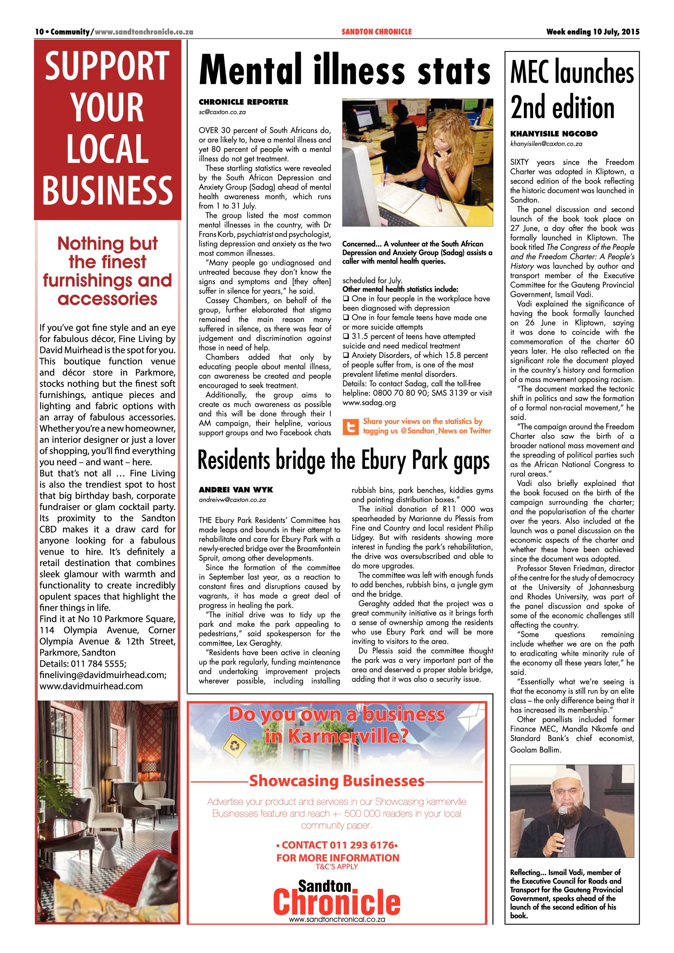 Sandton Chronicle 10 July 2015 page 10