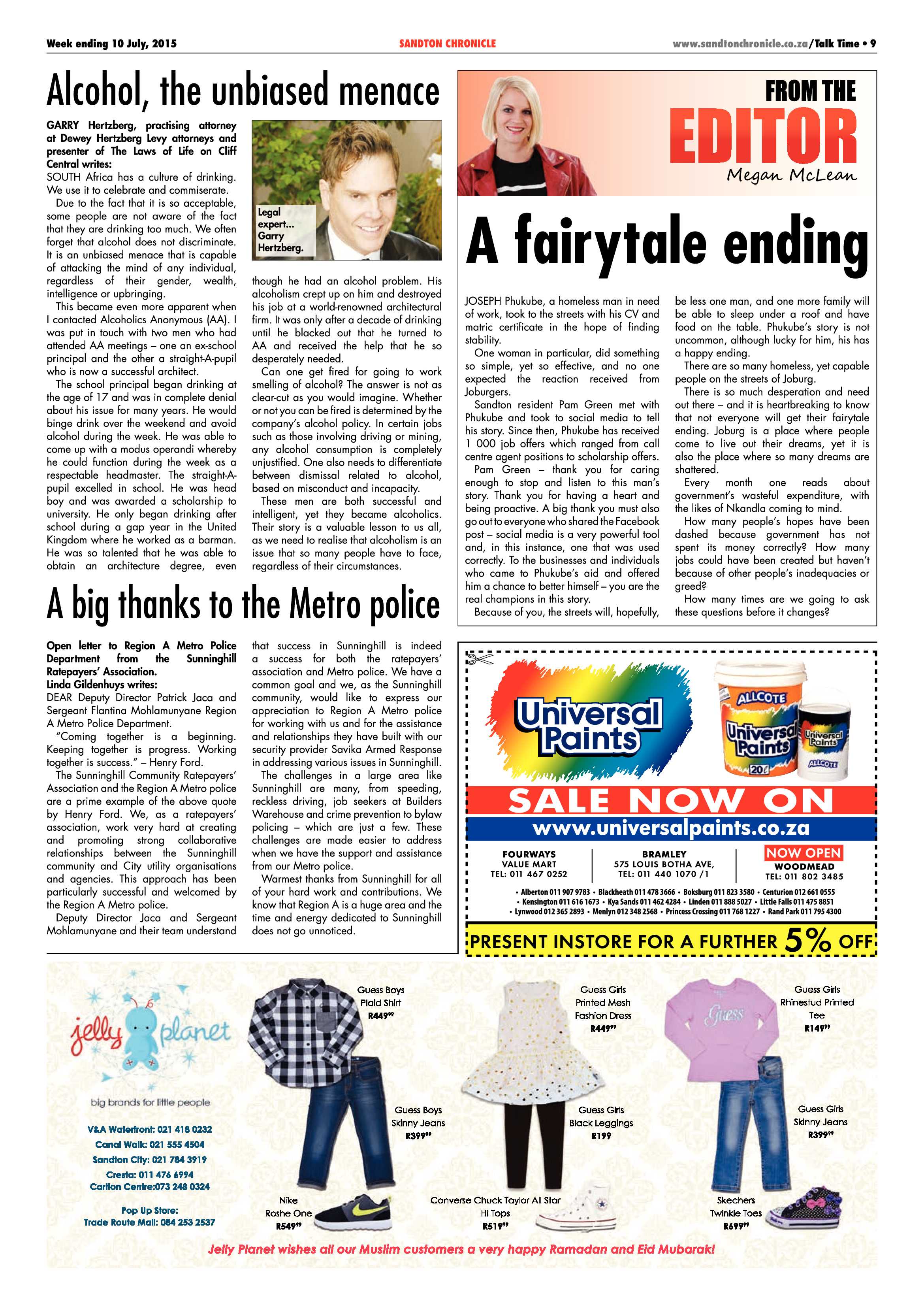 Sandton Chronicle 10 July 2015 page 9