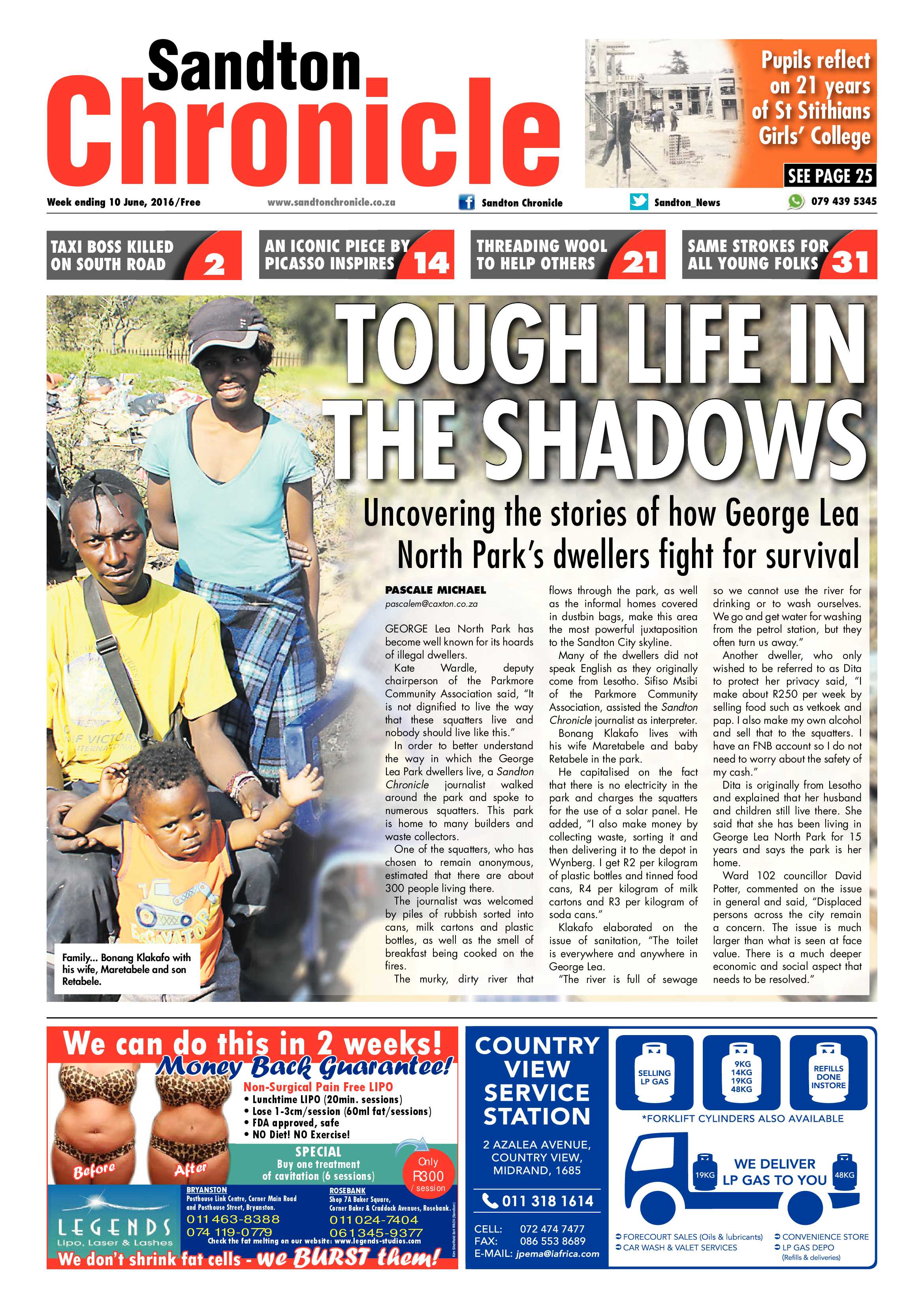 Sandton Chronicle 10 June 2016 page 1