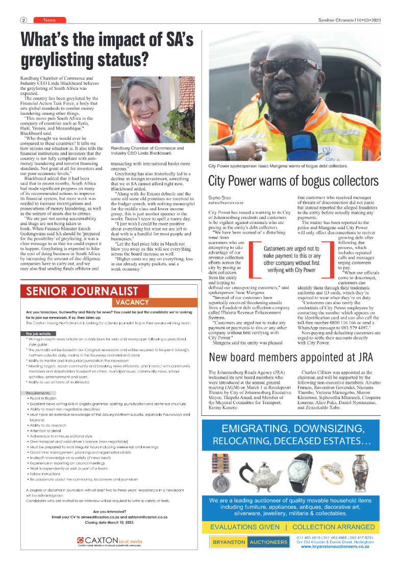 Sandton Chronicle 10 March 2023 page 2