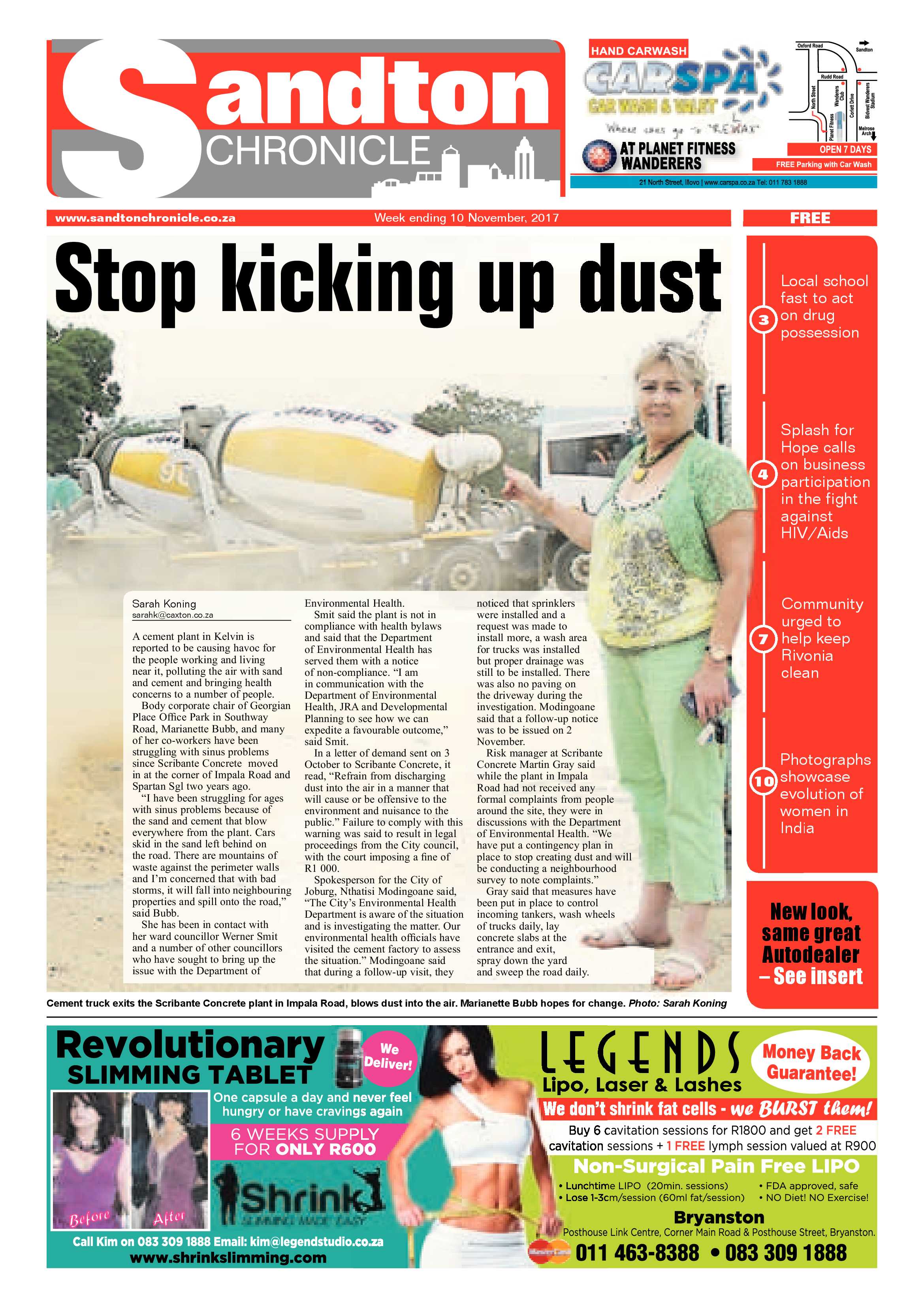 Sandton Chronicle 10 November 2017 page 1