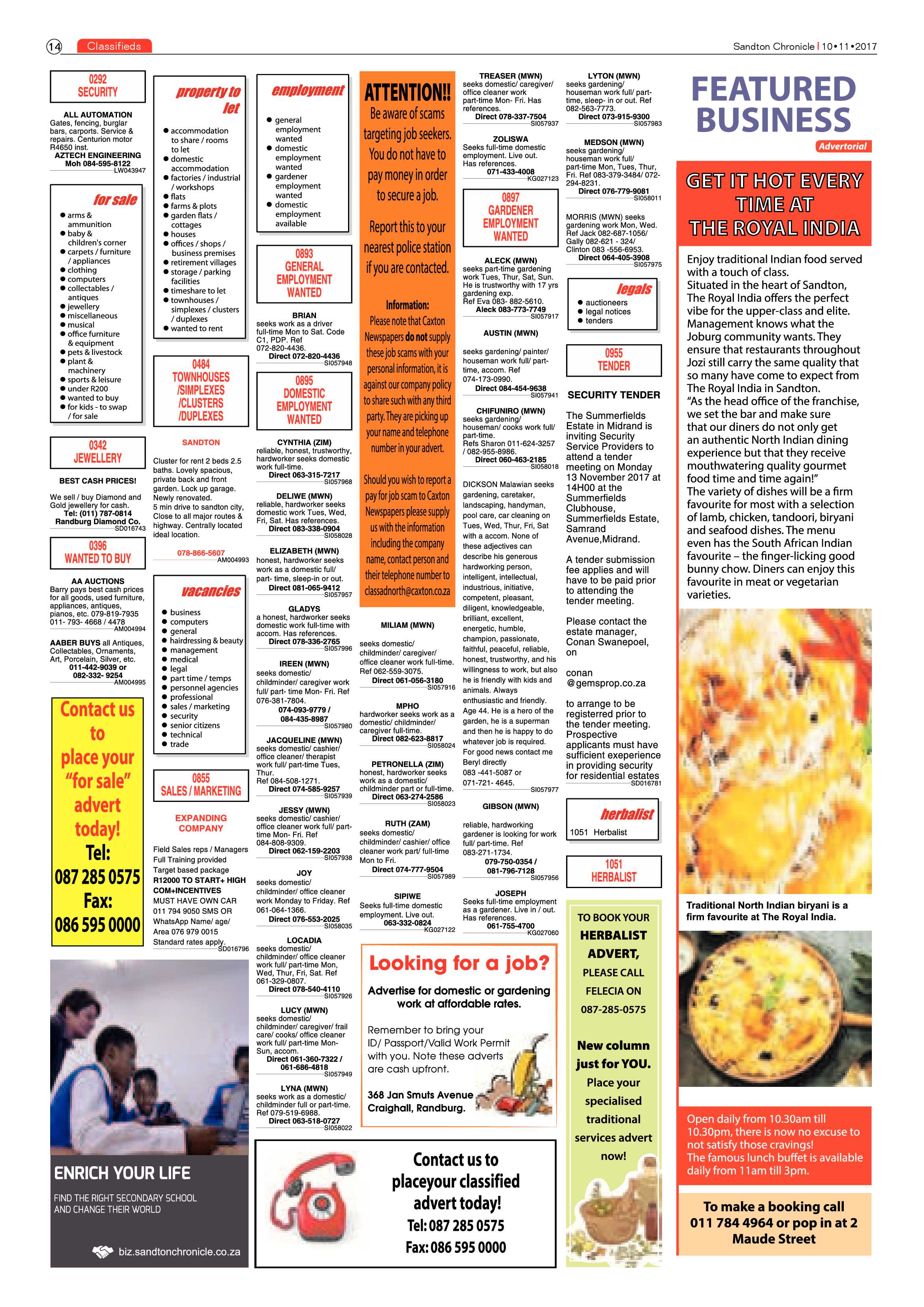 Sandton Chronicle 10 November 2017 page 14
