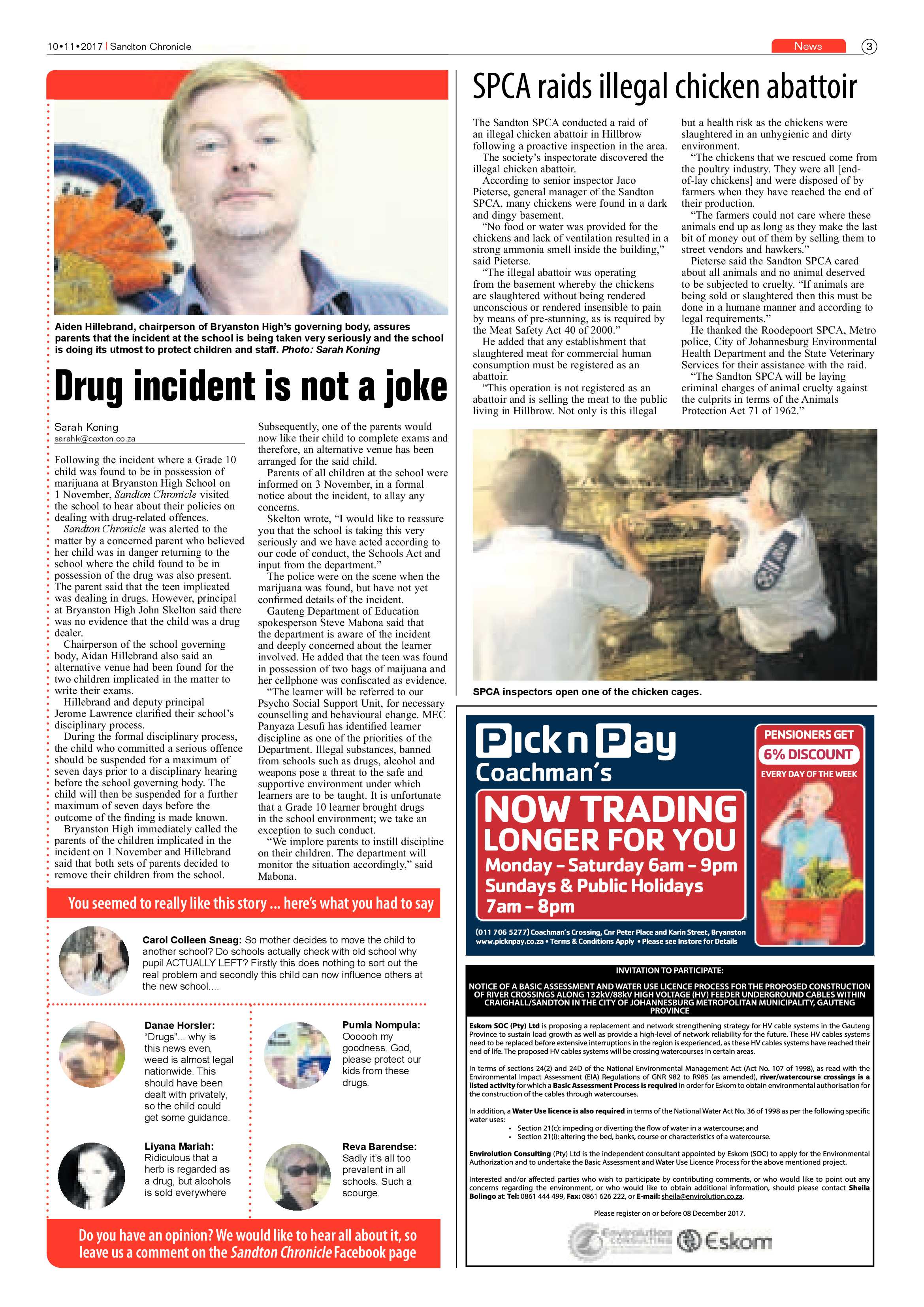 Sandton Chronicle 10 November 2017 page 3