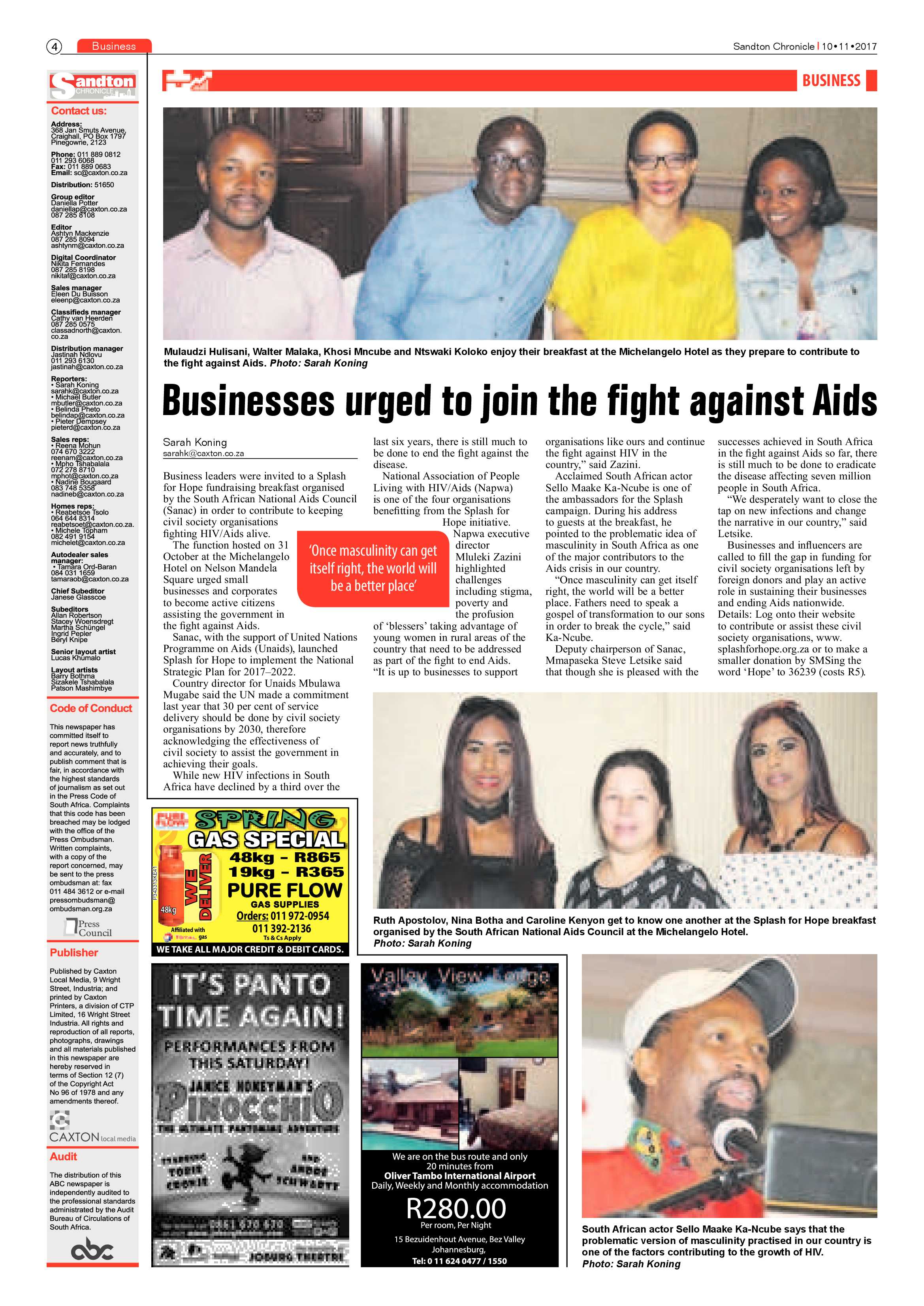 Sandton Chronicle 10 November 2017 page 4