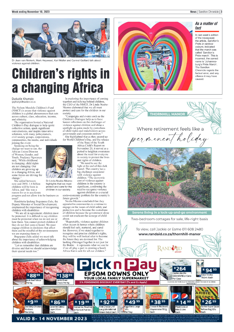 Sandton Chronicle 10 November 2023 page 3
