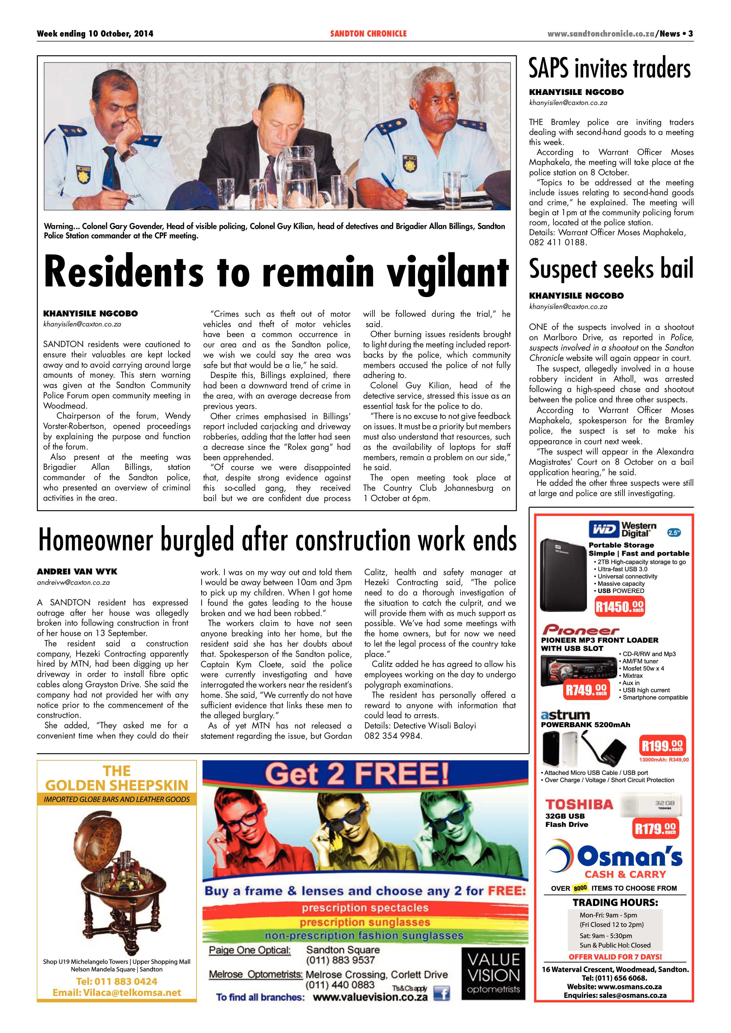 Sandton Chronicle 10 October 2014 page 3
