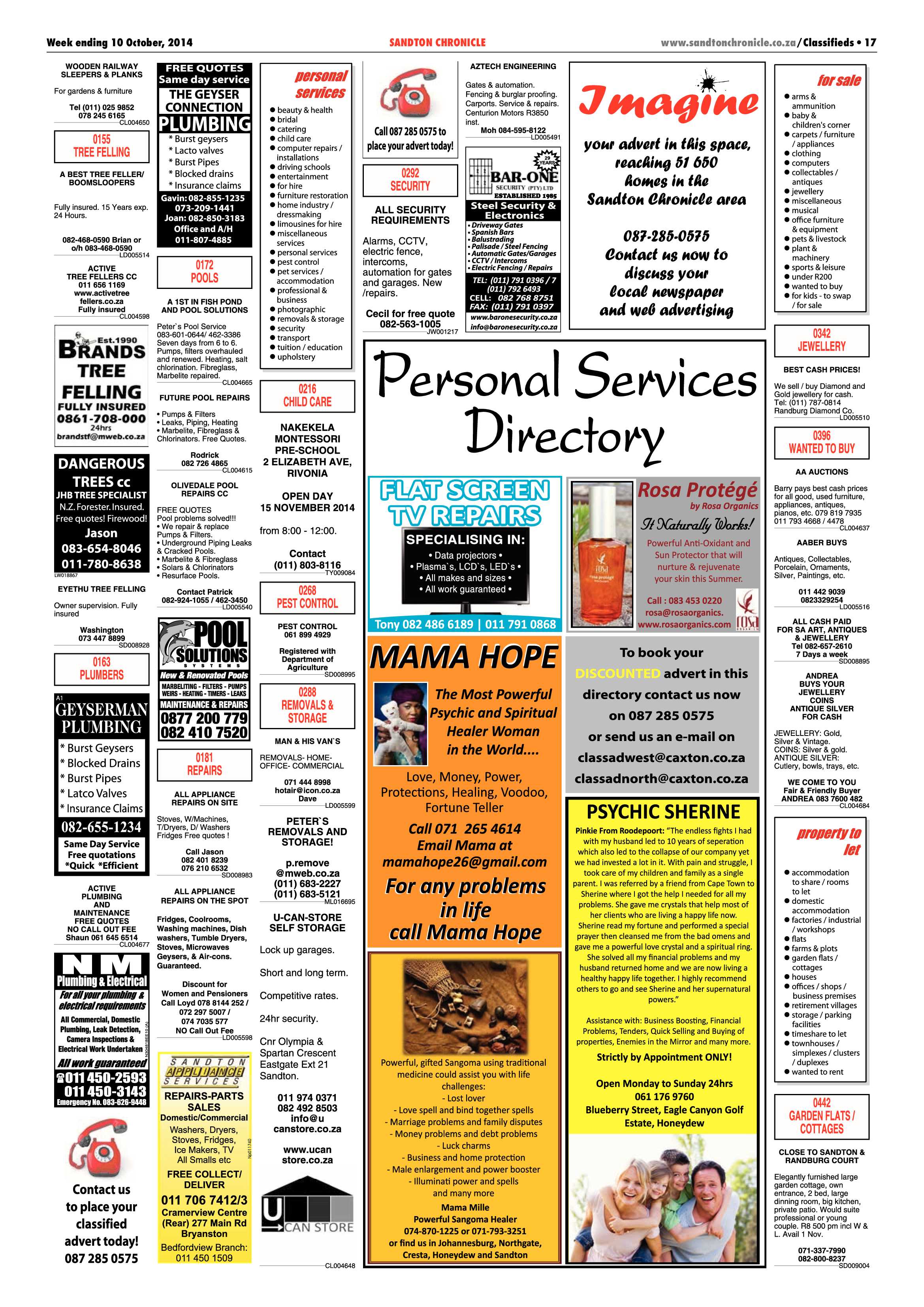 Sandton Chronicle 10 October 2014 page 37