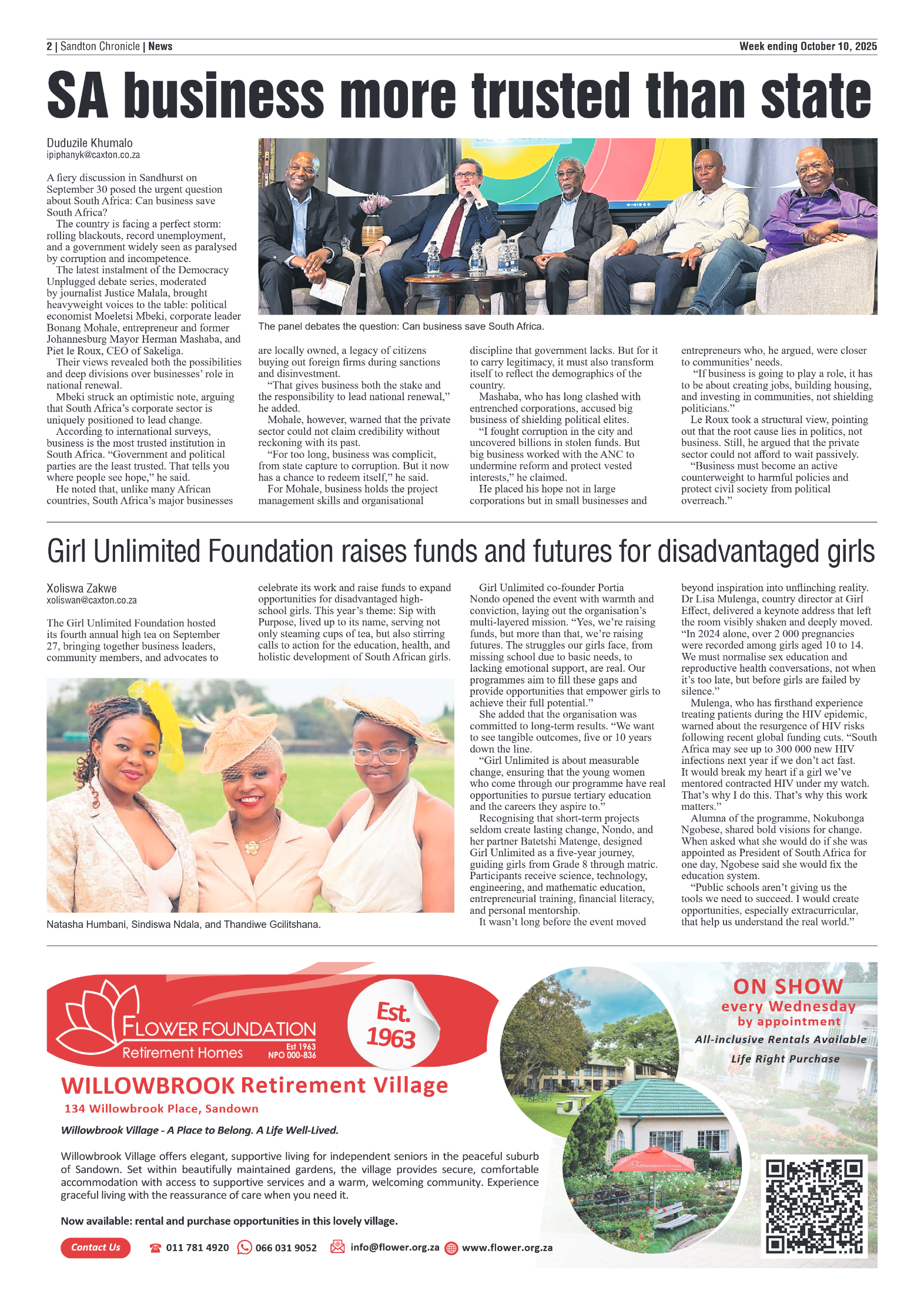 Sandton Chronicle 10 October 2025 page 2