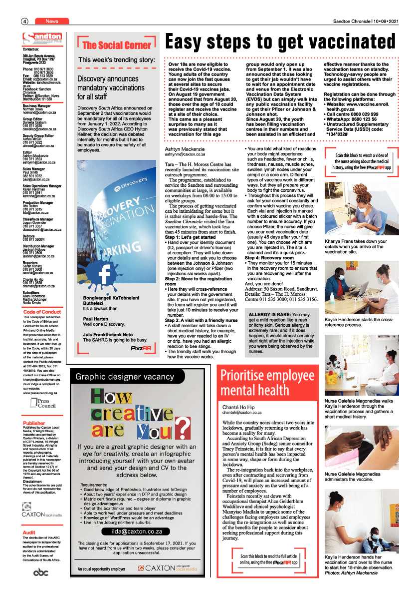 Sandton Chronicle 10 September 2021 page 4