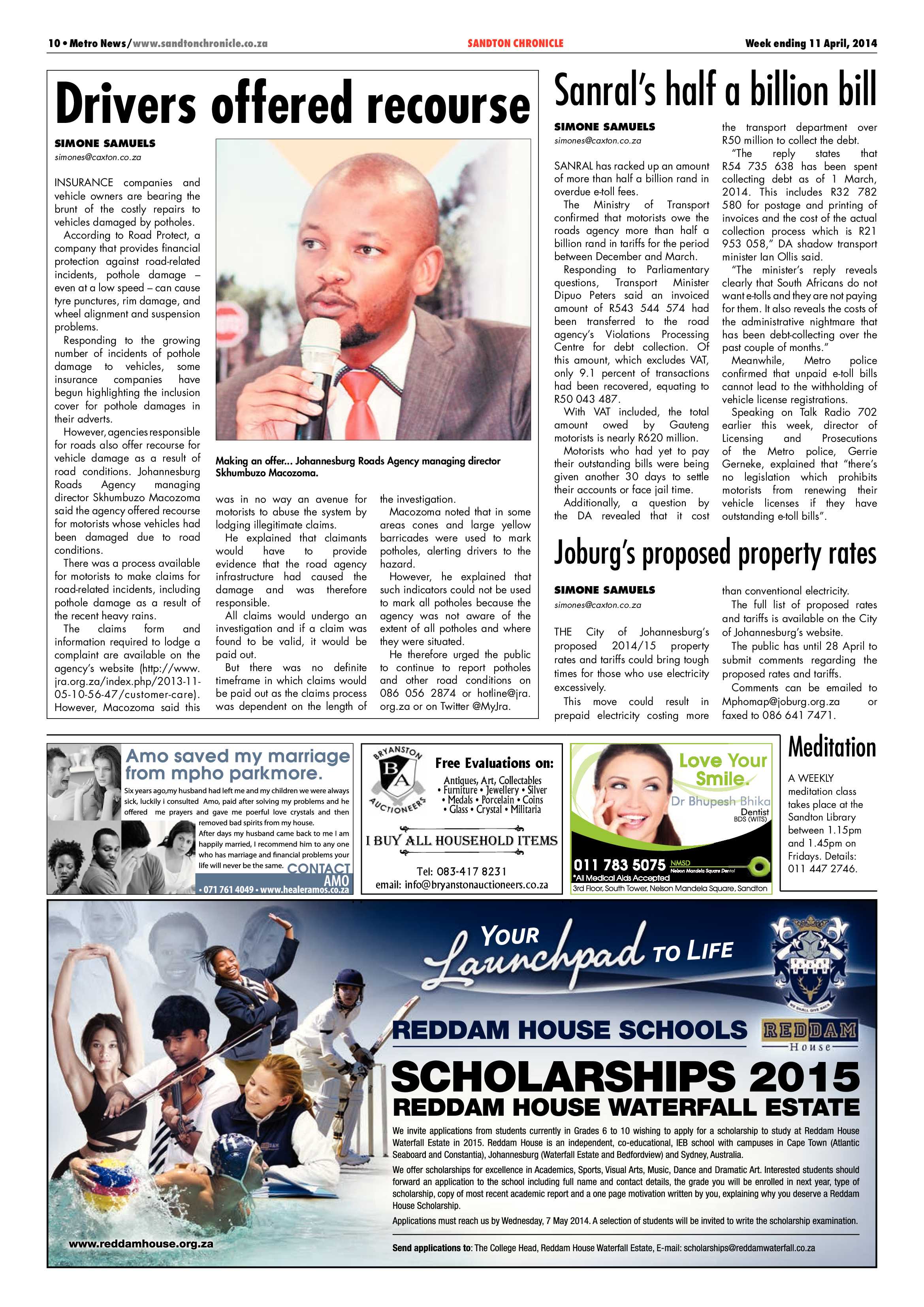 Sandton Chronicle 11 April 2014 page 10