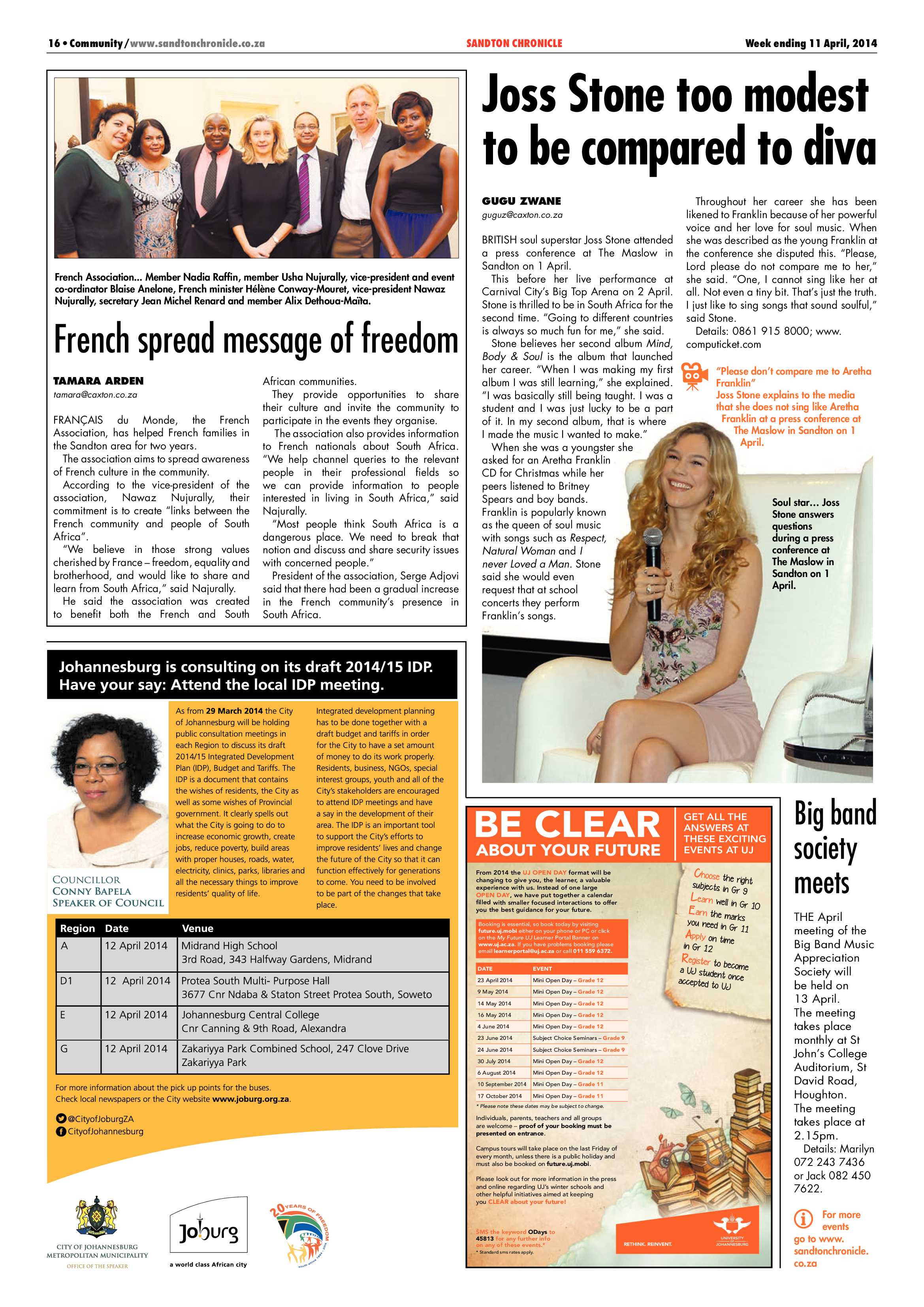Sandton Chronicle 11 April 2014 page 16