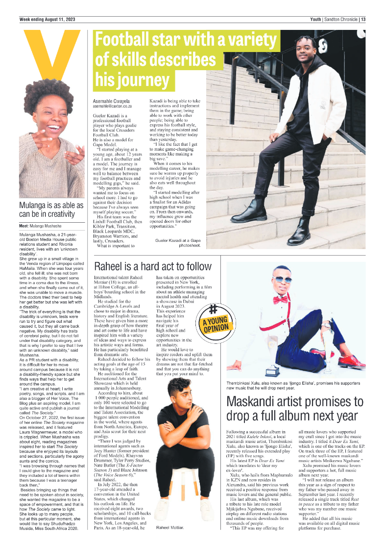 Sandton Chronicle 11 August 2023 page 13